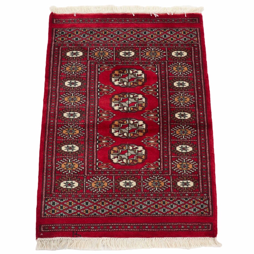 2'1 x 3'3 Hand-Knotted Pakistani Bokhara Turkoman Rug, 2000s