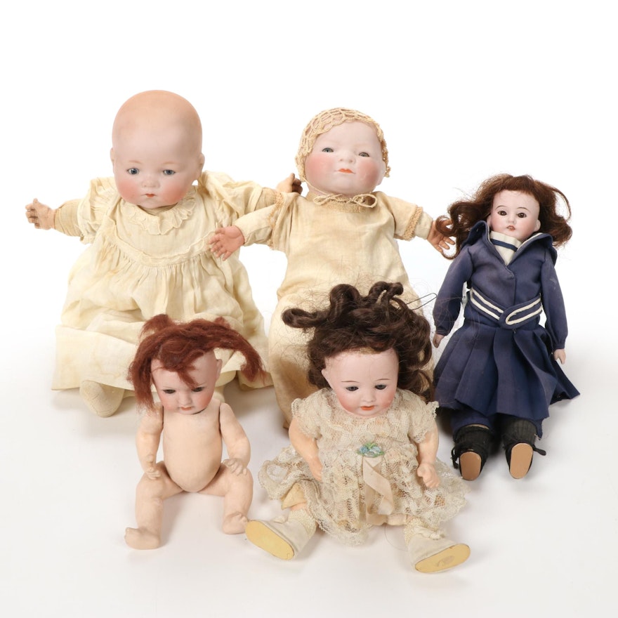 German Bisque Dolls, Early 20th Century