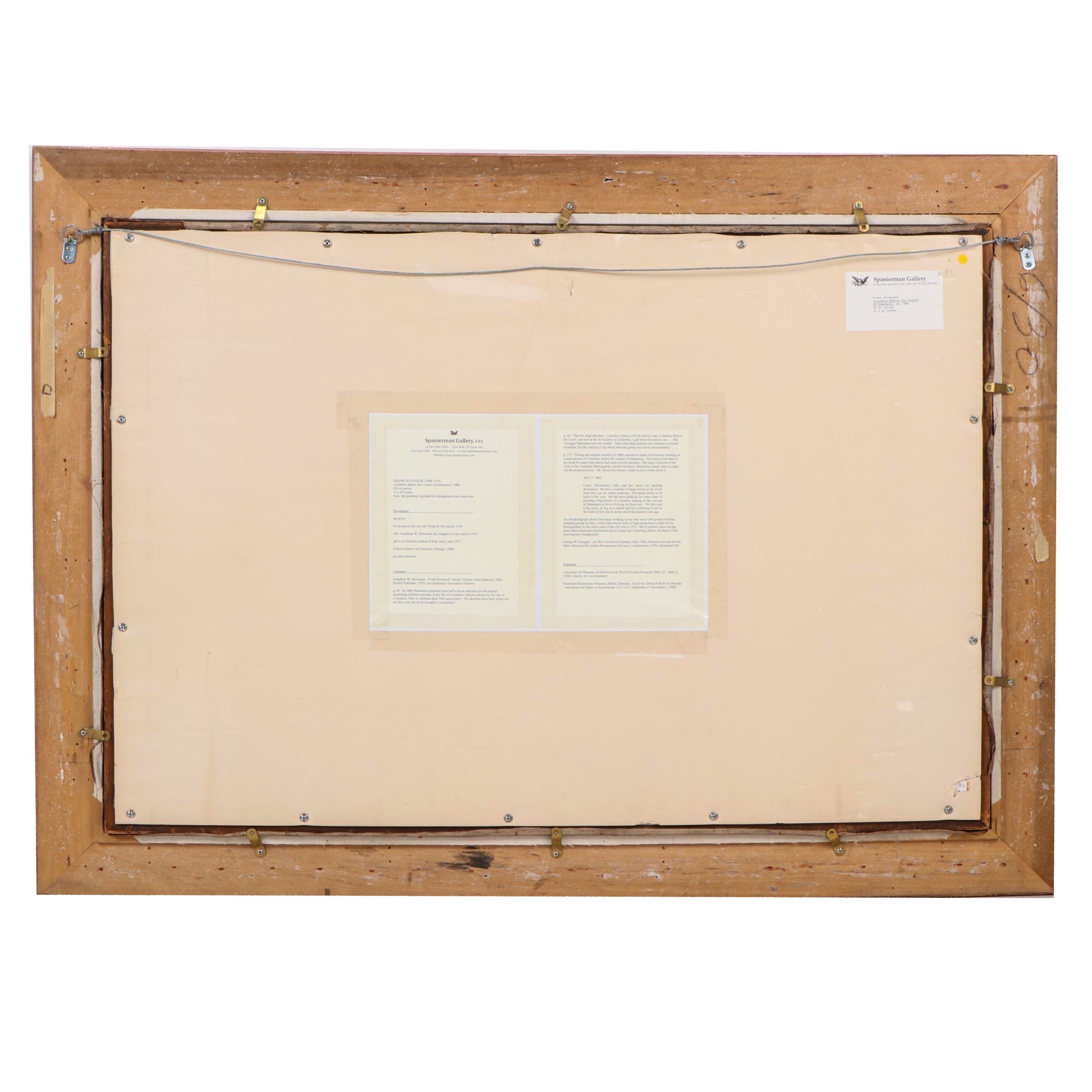 Frank Duveneck Oil Painting "Columbus before the Council of Salamanca," 1886