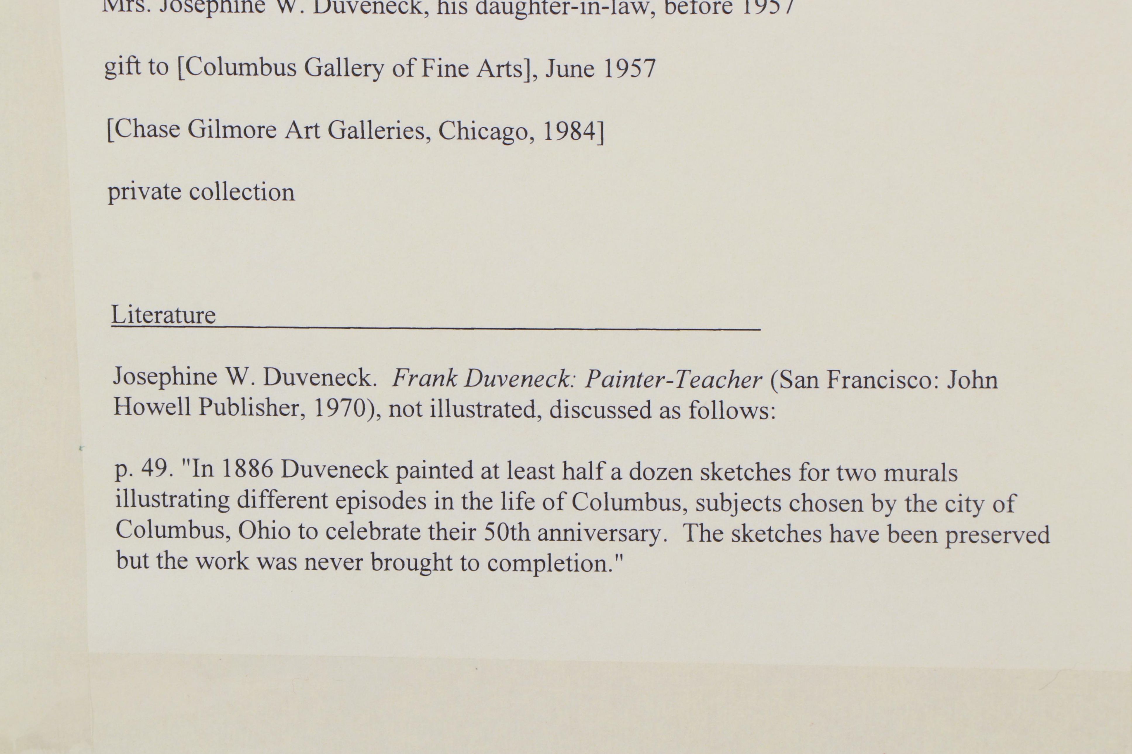 Frank Duveneck Oil Painting "Columbus before the Council of Salamanca," 1886