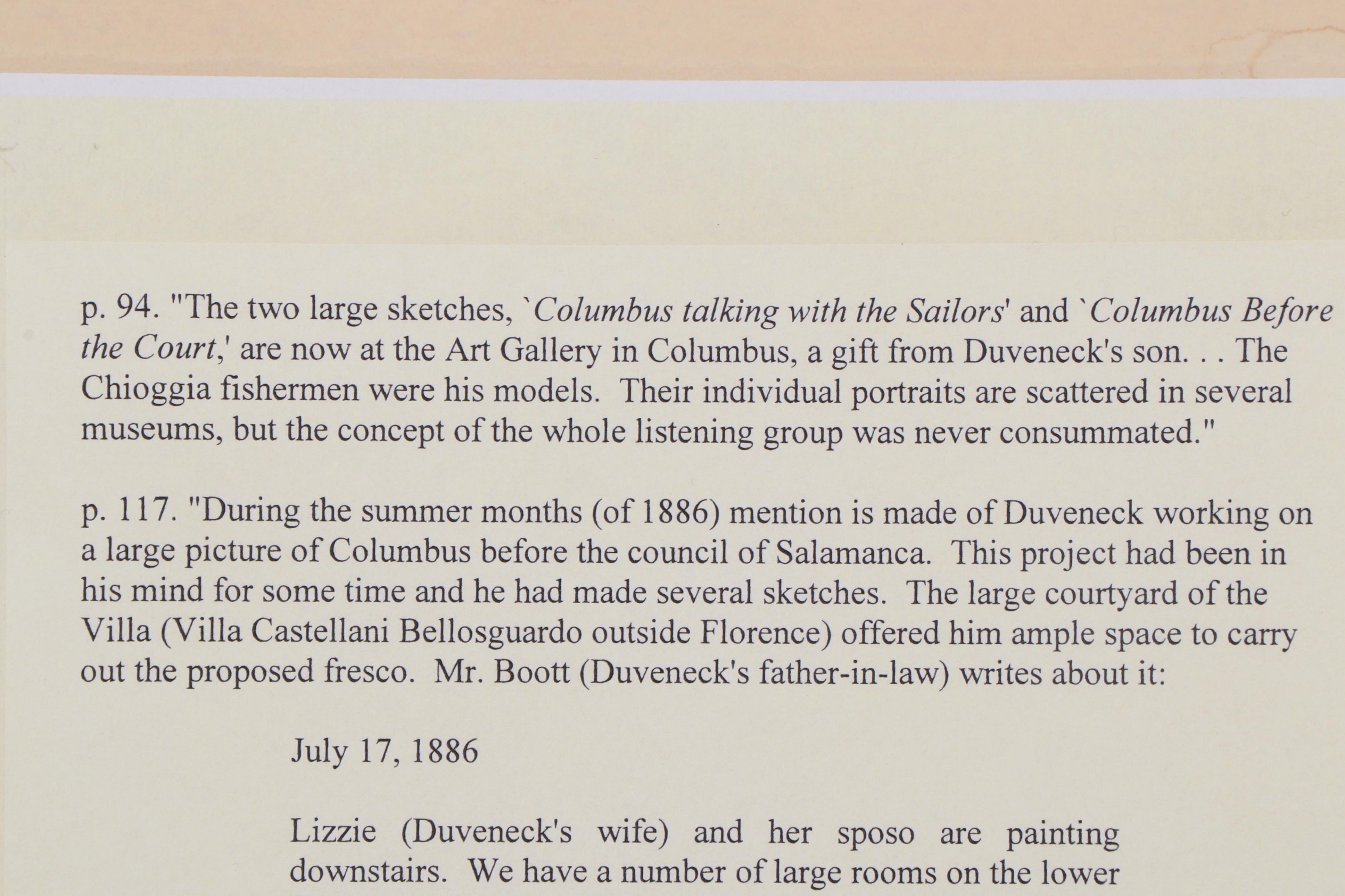 Frank Duveneck Oil Painting "Columbus before the Council of Salamanca," 1886