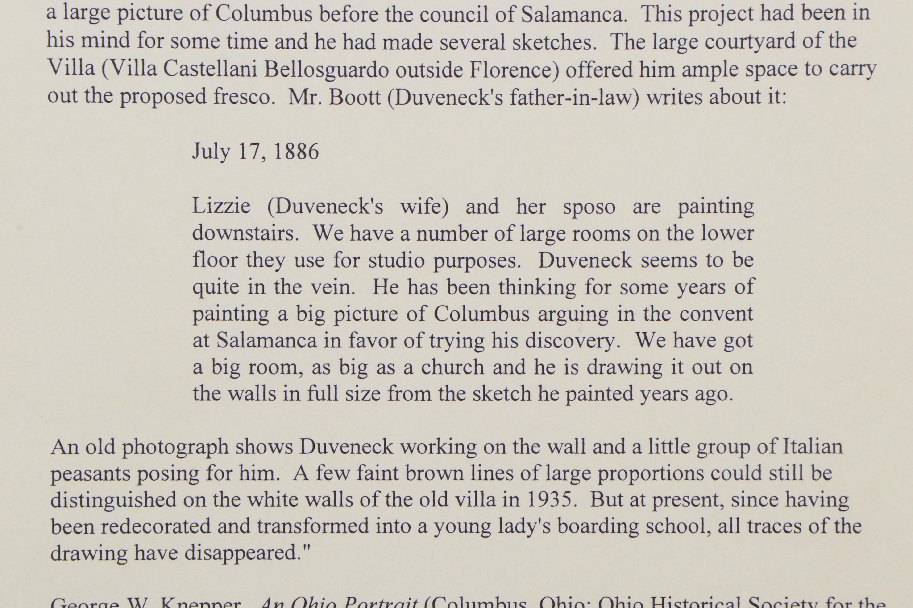 Frank Duveneck Oil Painting "Columbus before the Council of Salamanca," 1886
