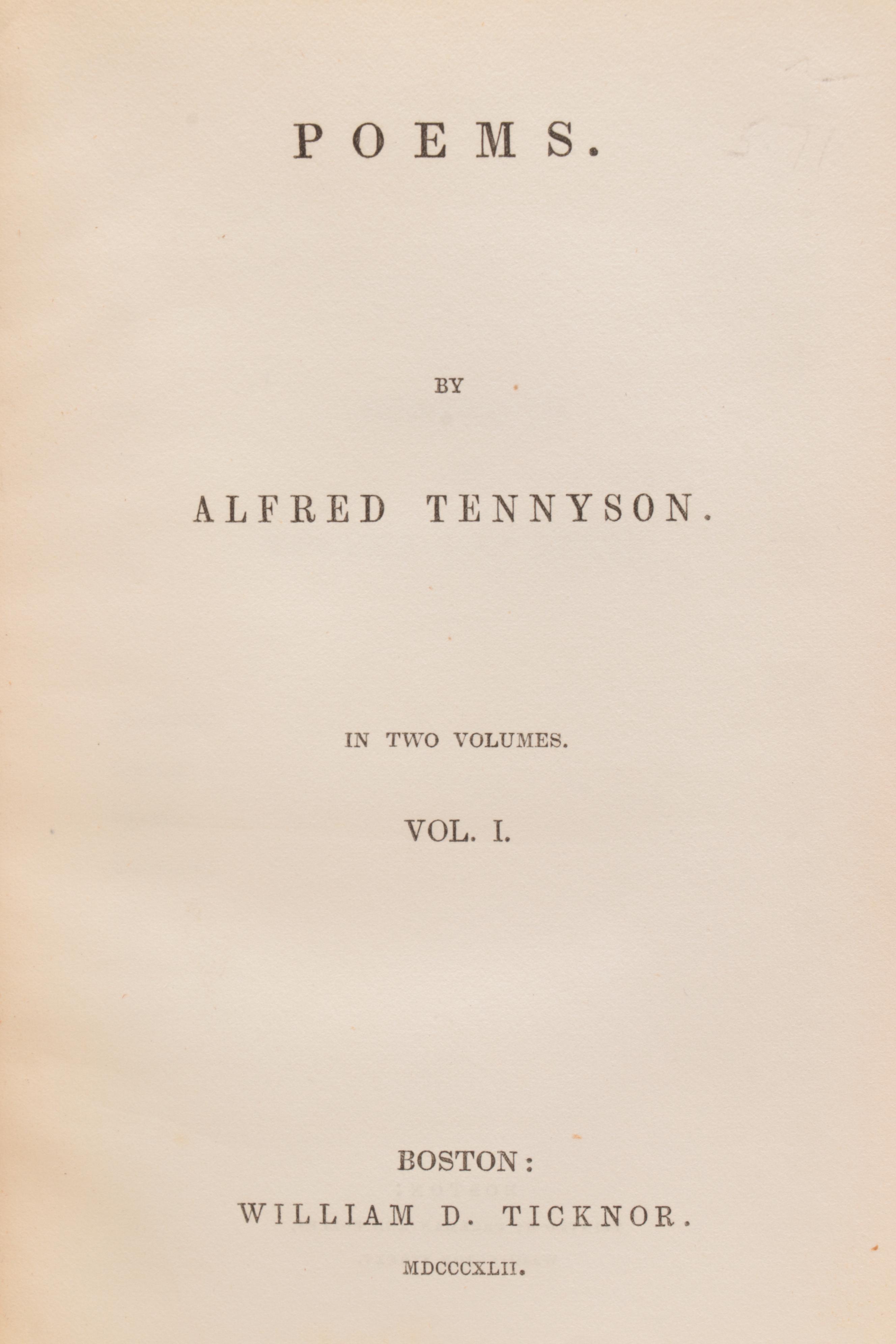 "Poems by Alfred Tennyson," 2 vols., 1842