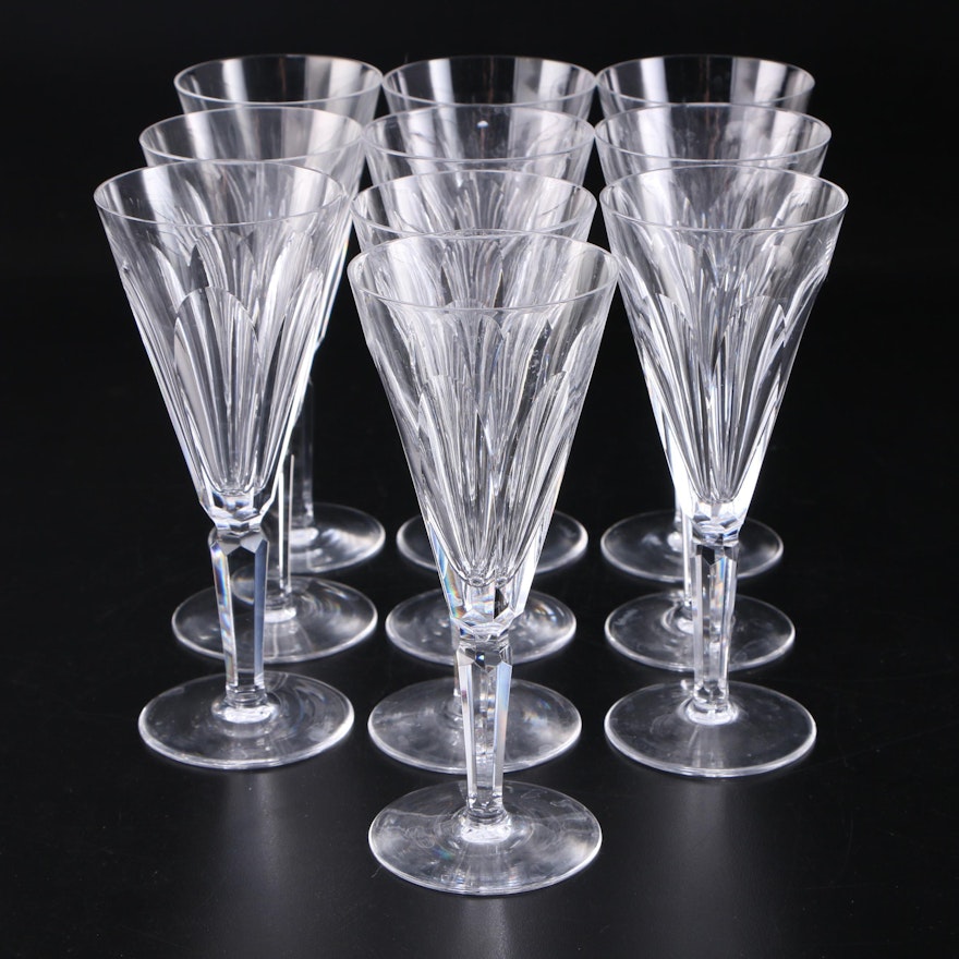 Waterford Crystal "Sheila" Champagne Flutes, Mid/Late 20th Century