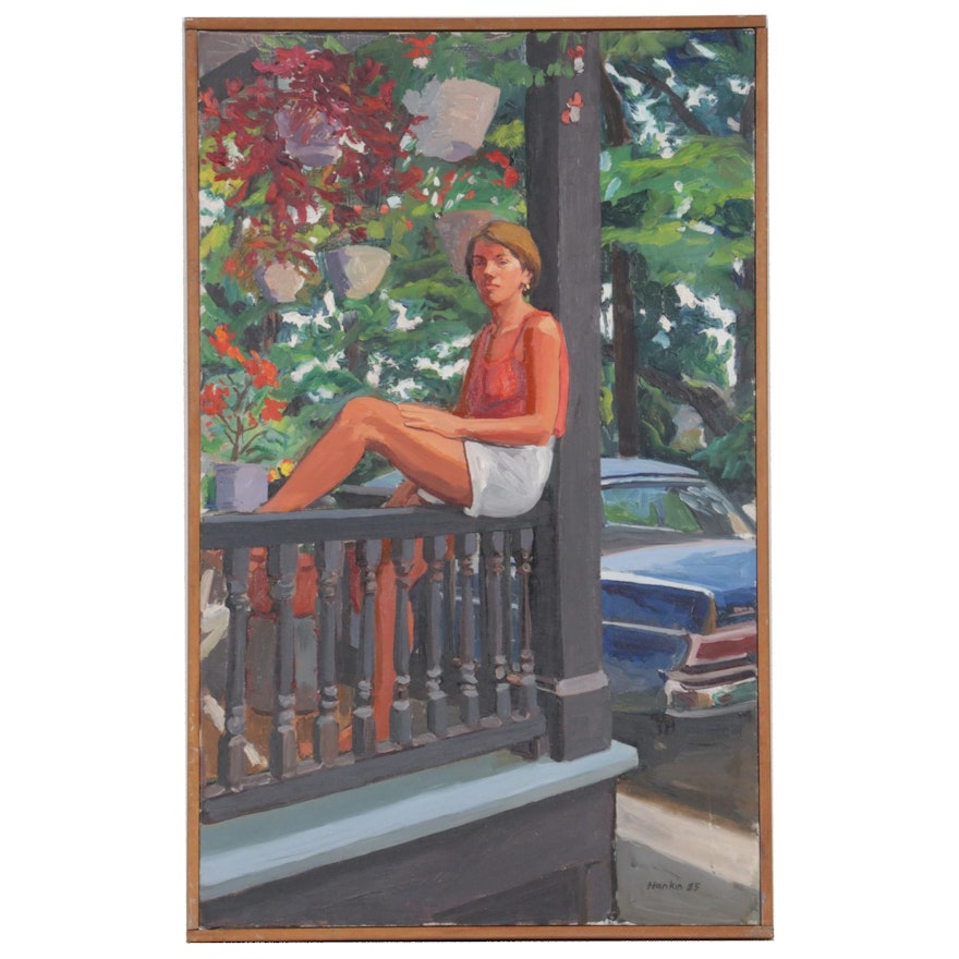 Stephen Hankin Portrait Oil Painting "Claire," 1985