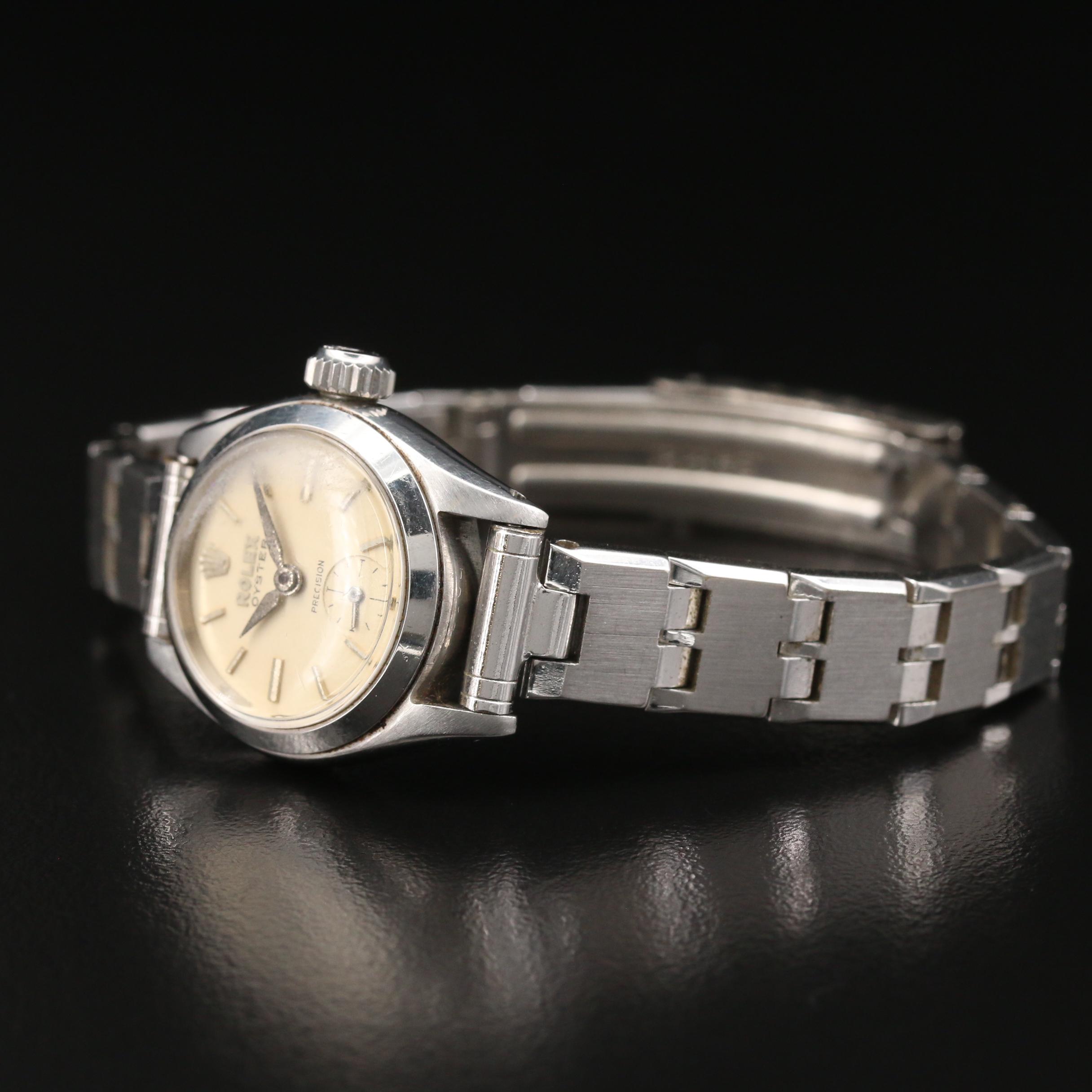 1957 Rolex Oyster 6522 Stainless Steel Stem Wind Watch