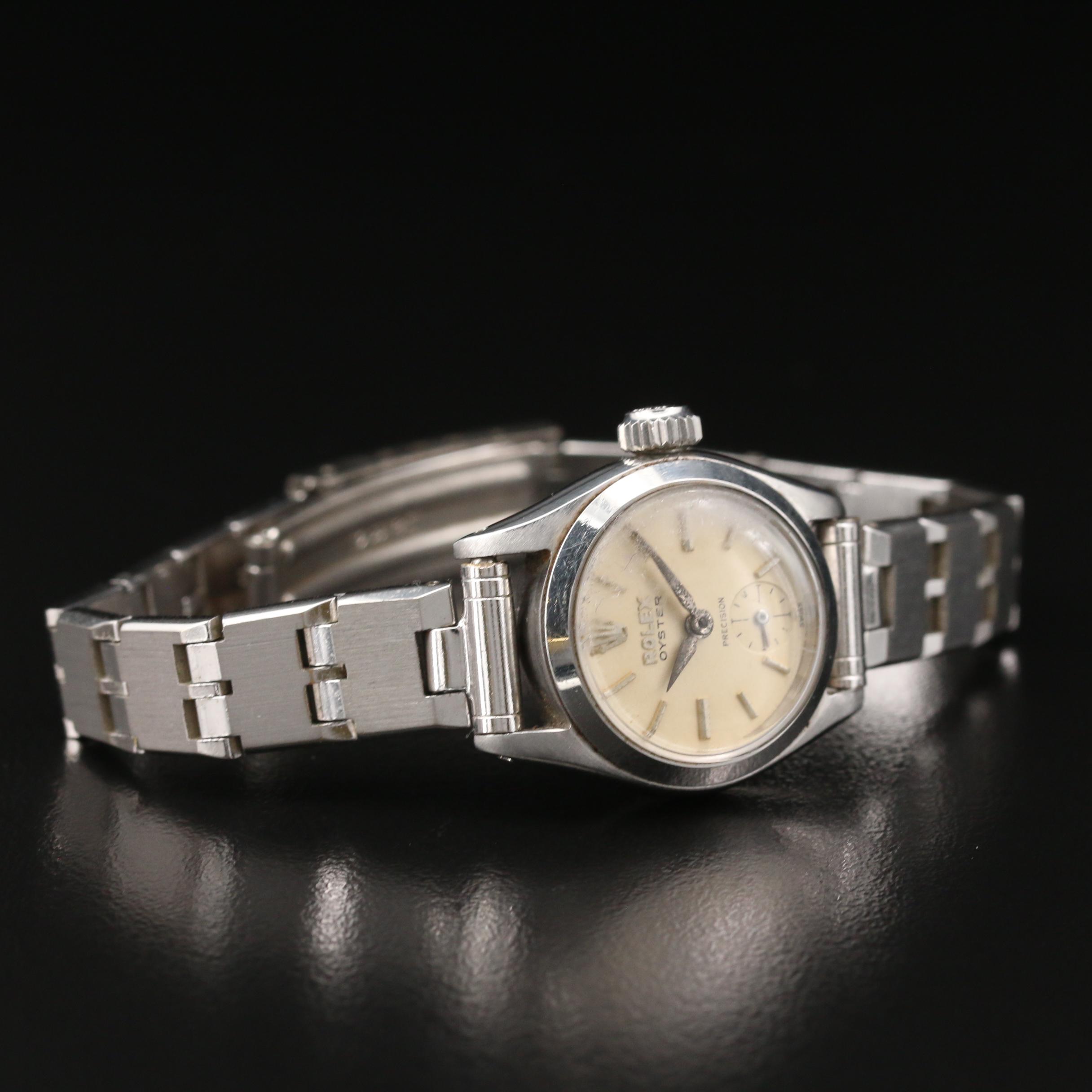 1957 Rolex Oyster 6522 Stainless Steel Stem Wind Watch