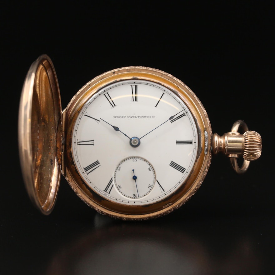 1885 Elgin Gold Filled Hunting Case Pocket Watch