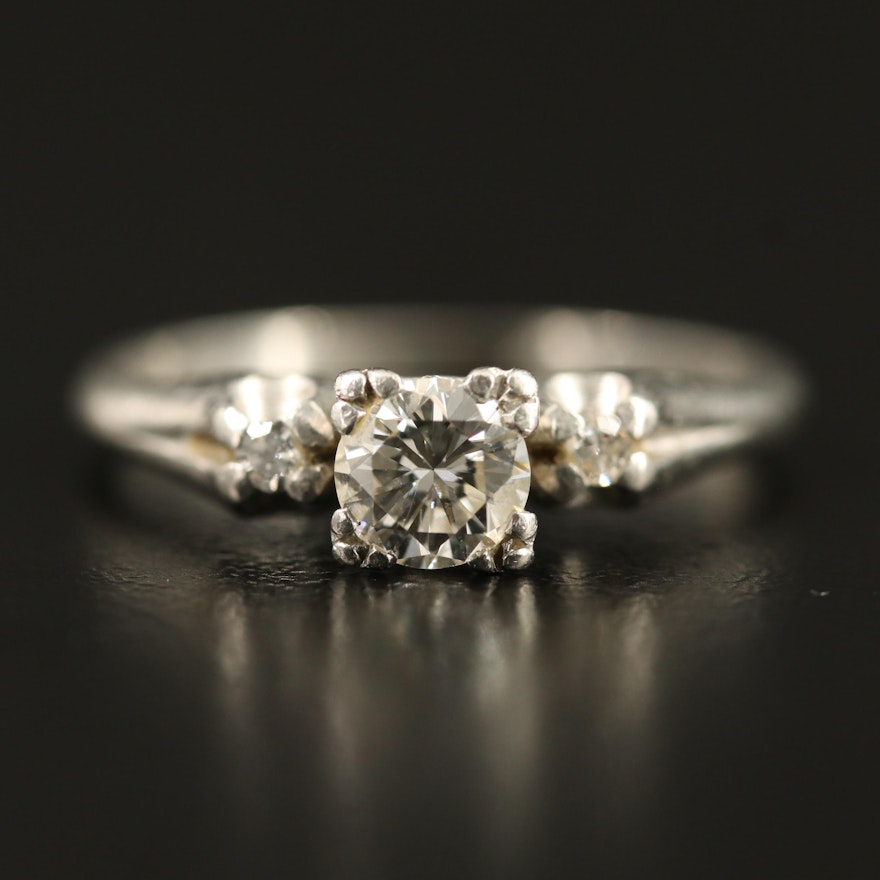 Vintage Platinum Diamond Three Stone Ring