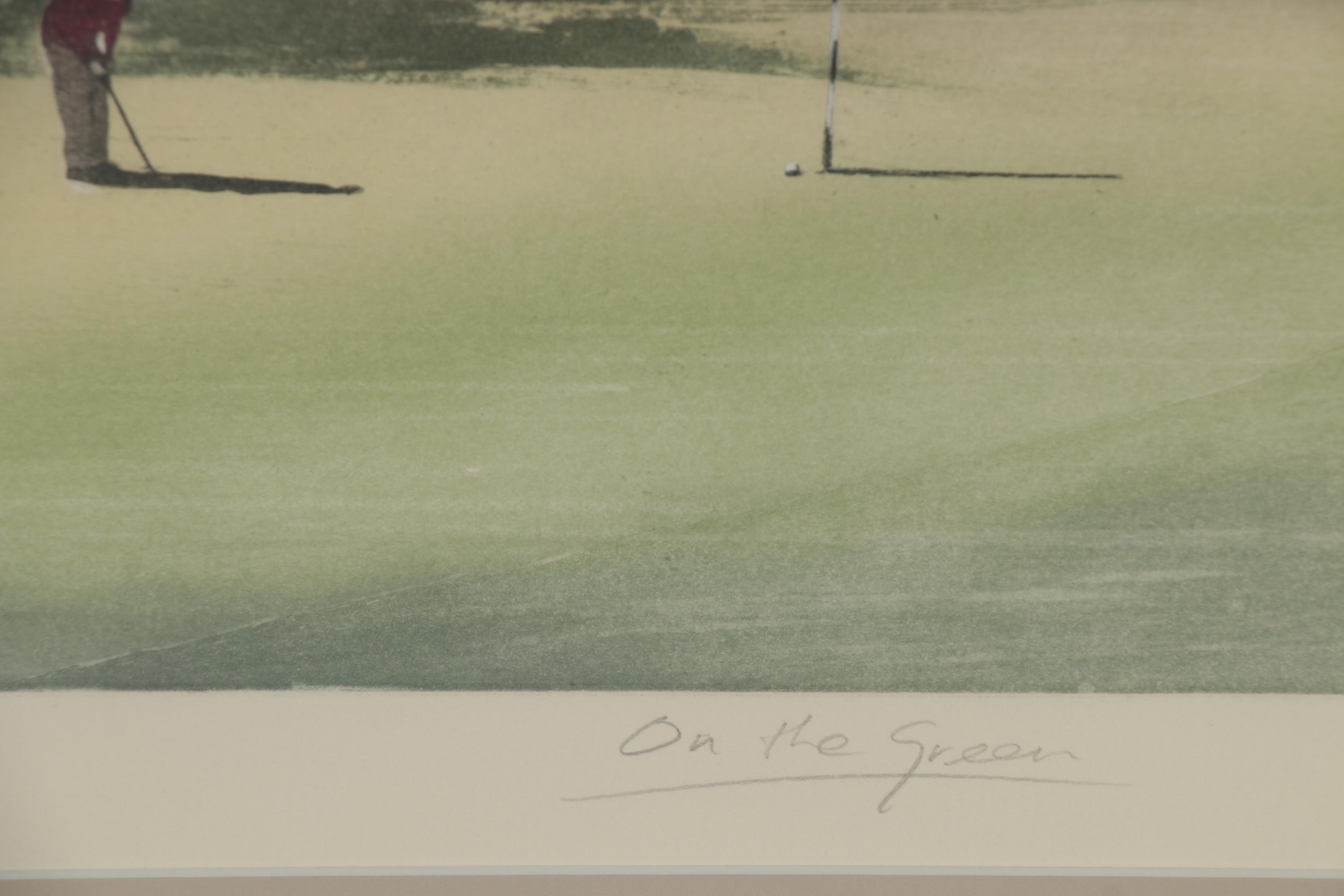 J. Garrington Etching with Aquatint "On the Green," Late 20th Century