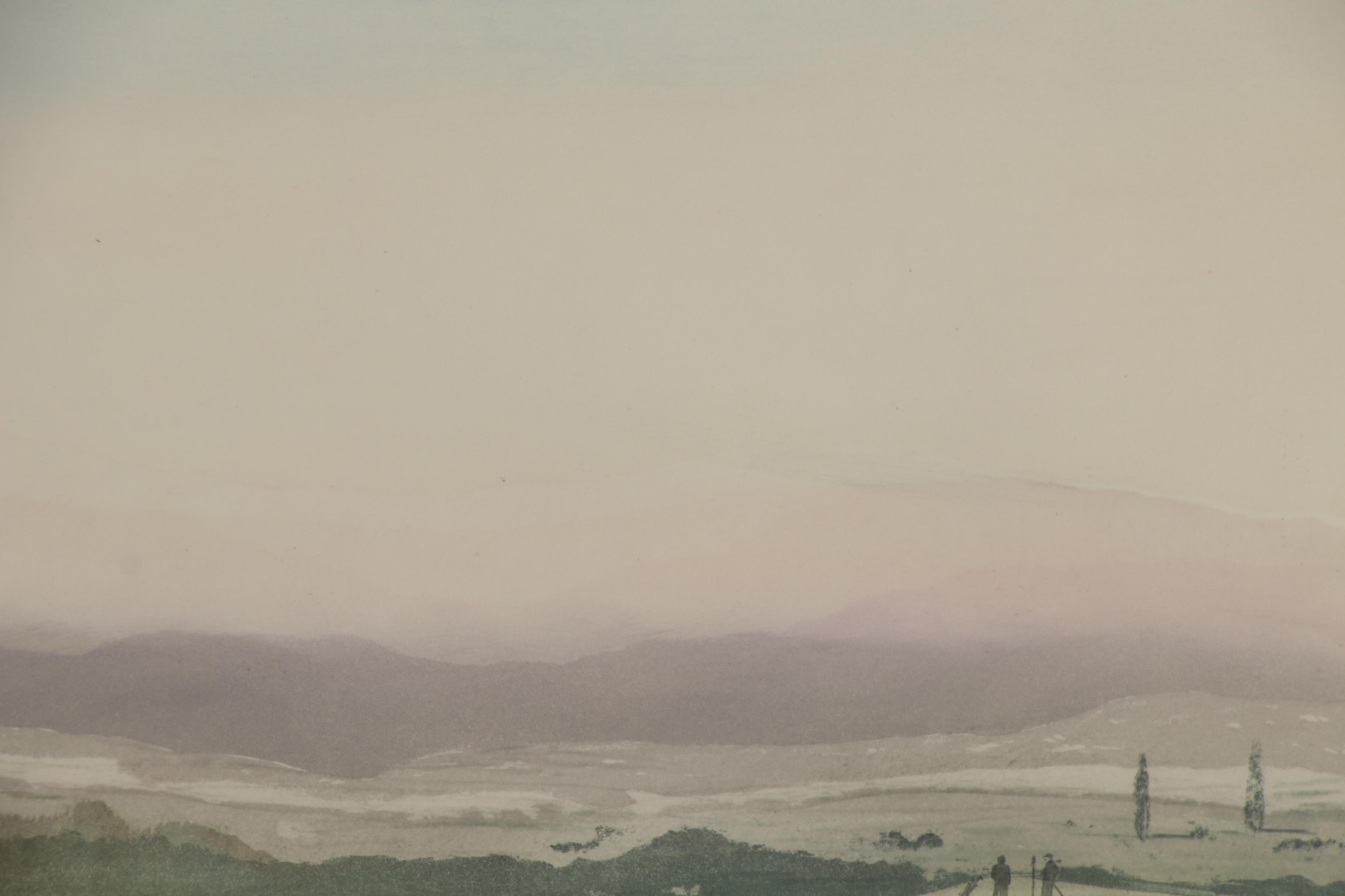 J. Garrington Etching with Aquatint "On the Green," Late 20th Century