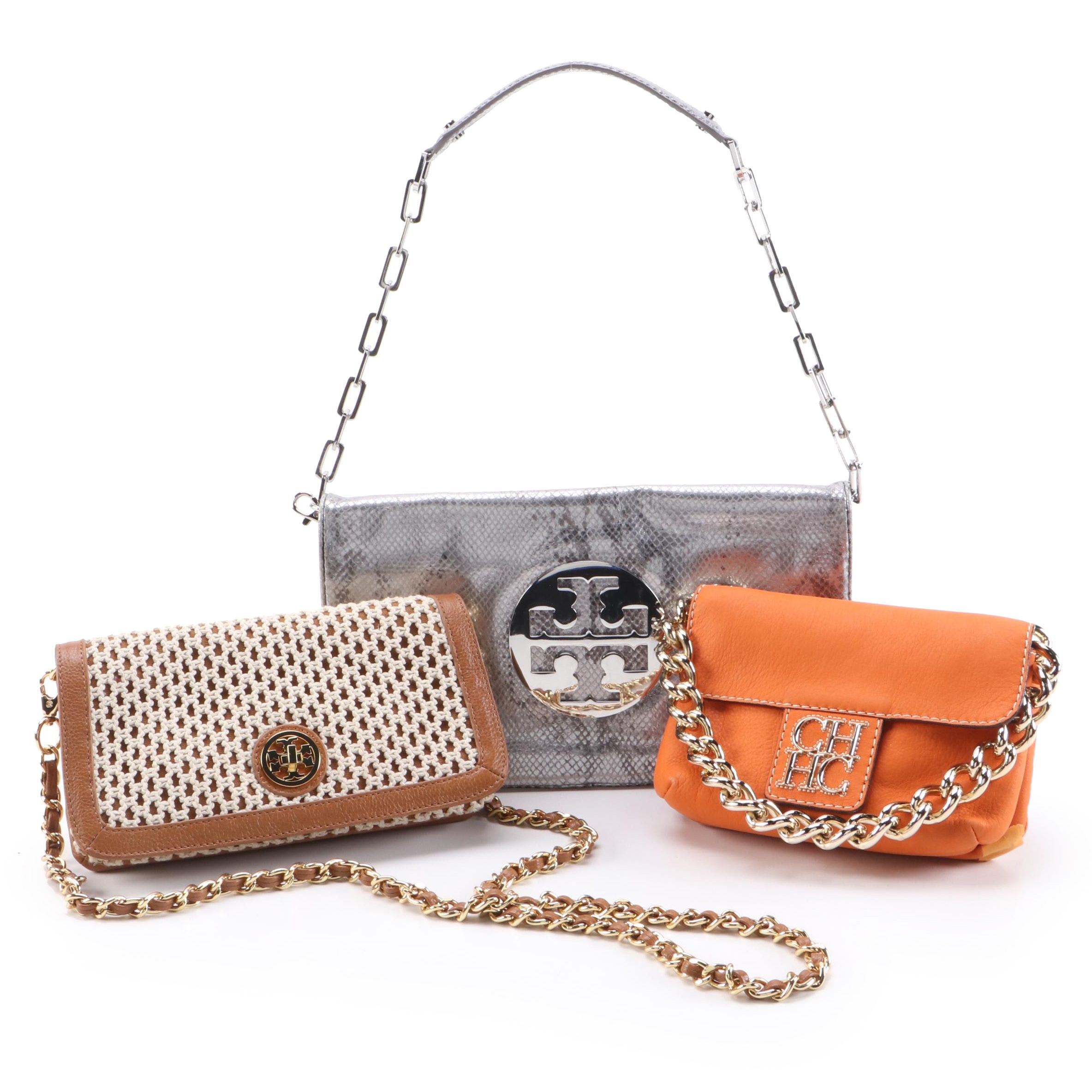 Tory Burch Reva Bag and Convertible Clutch with Carolina Herrera Two-Sided Bag