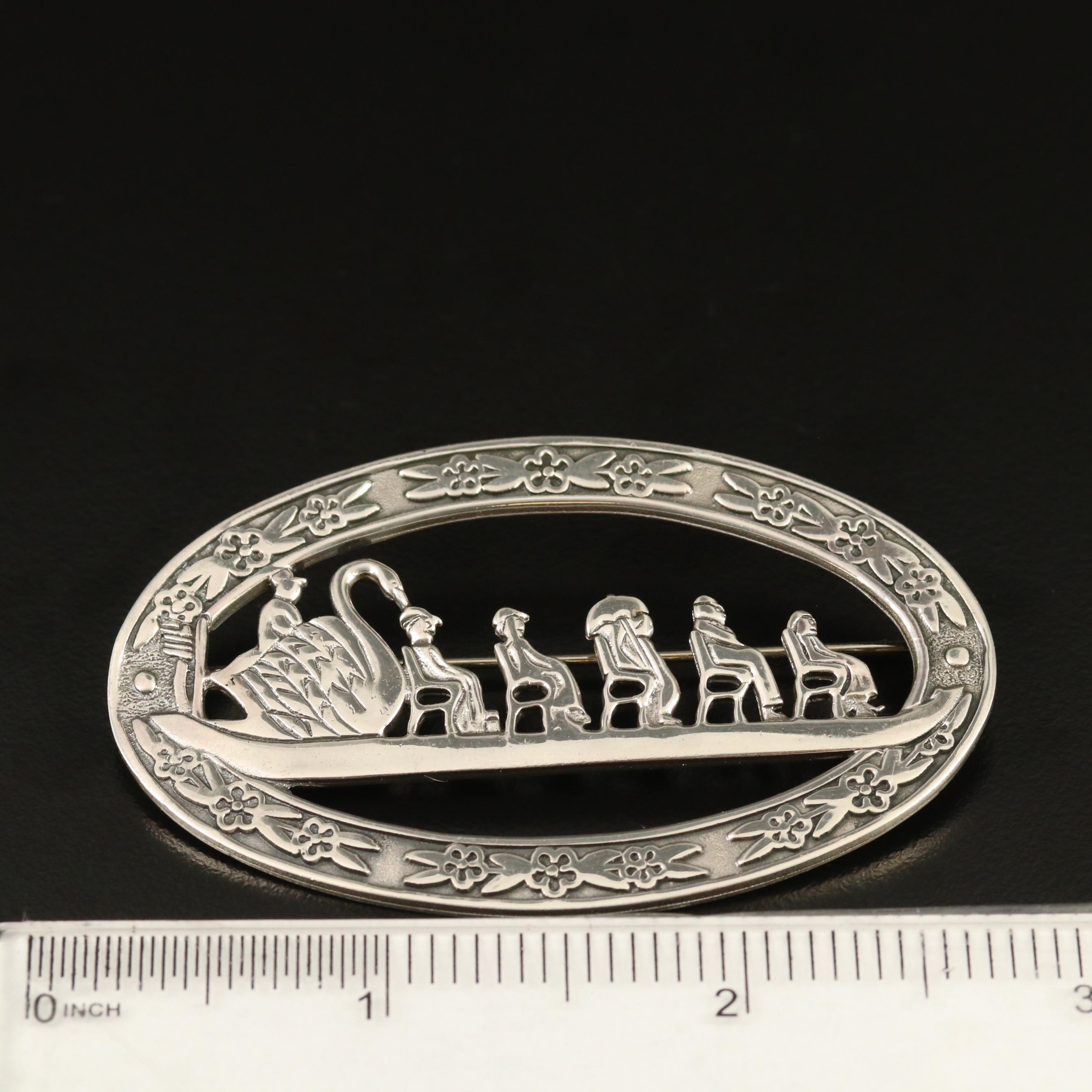 Vintage Sterling Silver Jewelry Featuring Art Nouveau Brooch