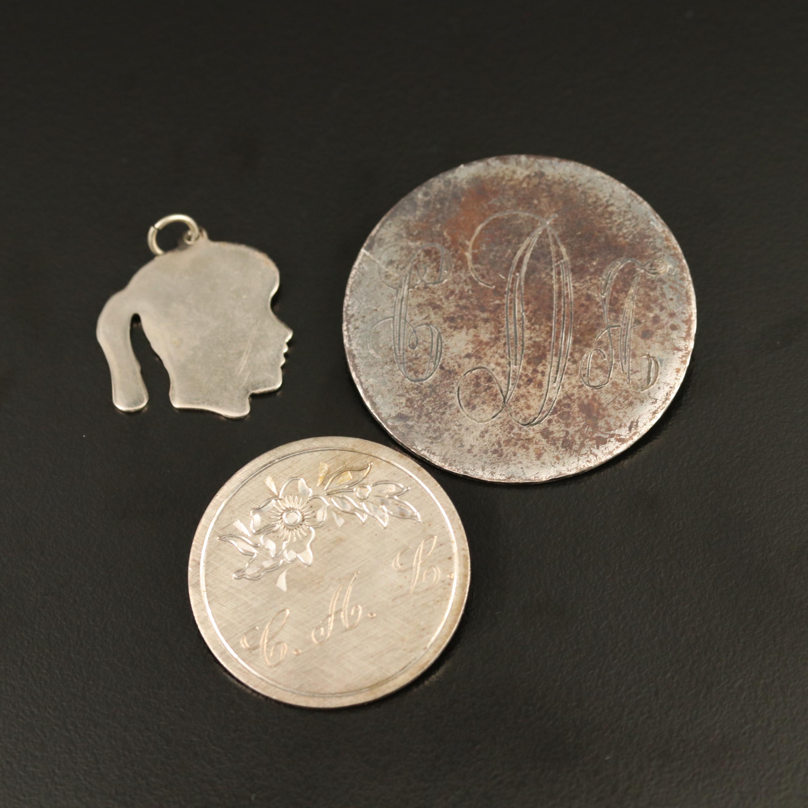 Vintage Sterling Silver Jewelry Featuring Art Nouveau Brooch