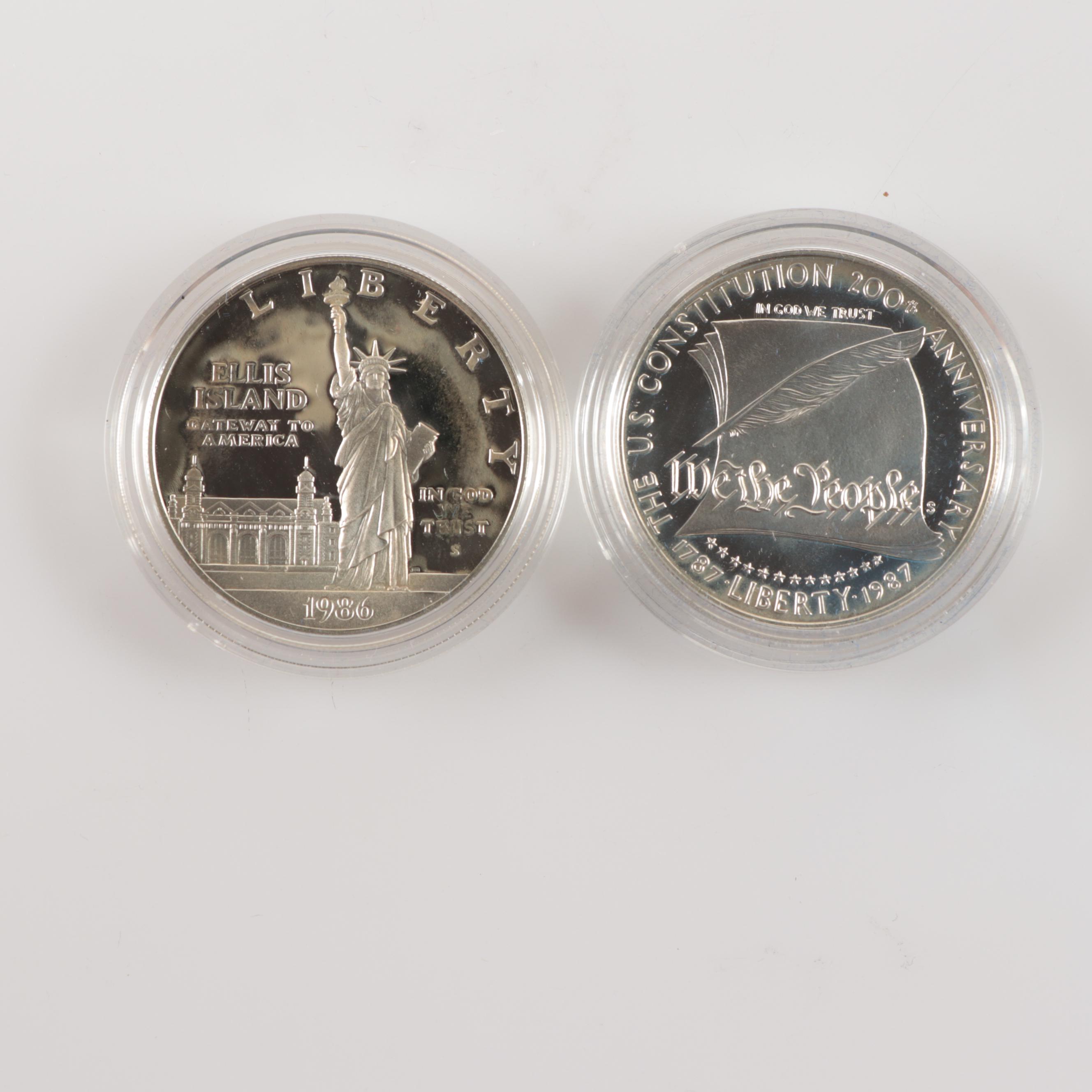 Ten Modern Commemorative Proof Silver Dollars