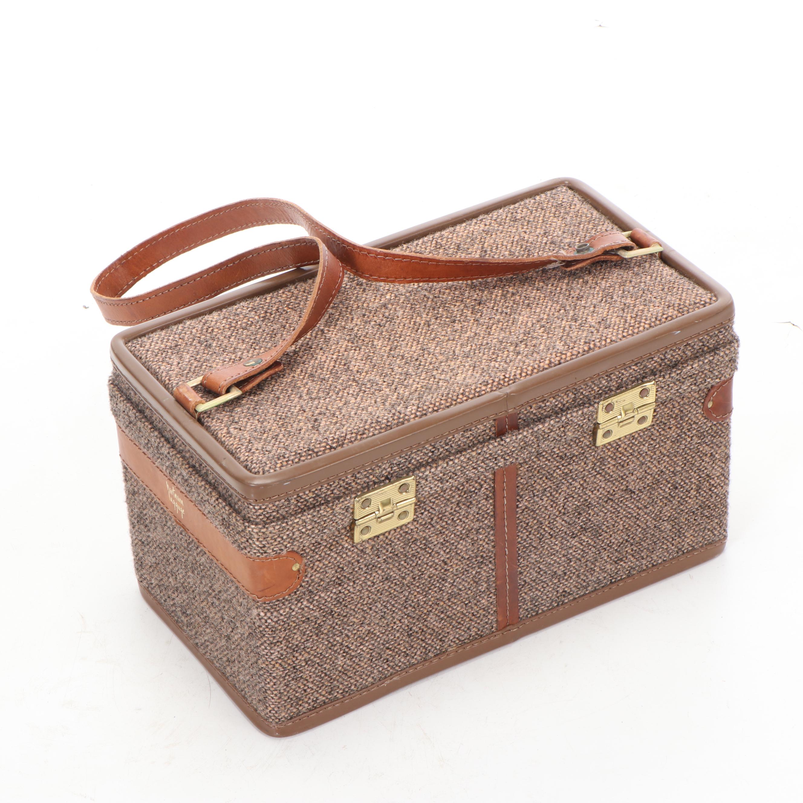 Hartmann Travel Tweed Messenger Bag and Locking Cosmetics Case