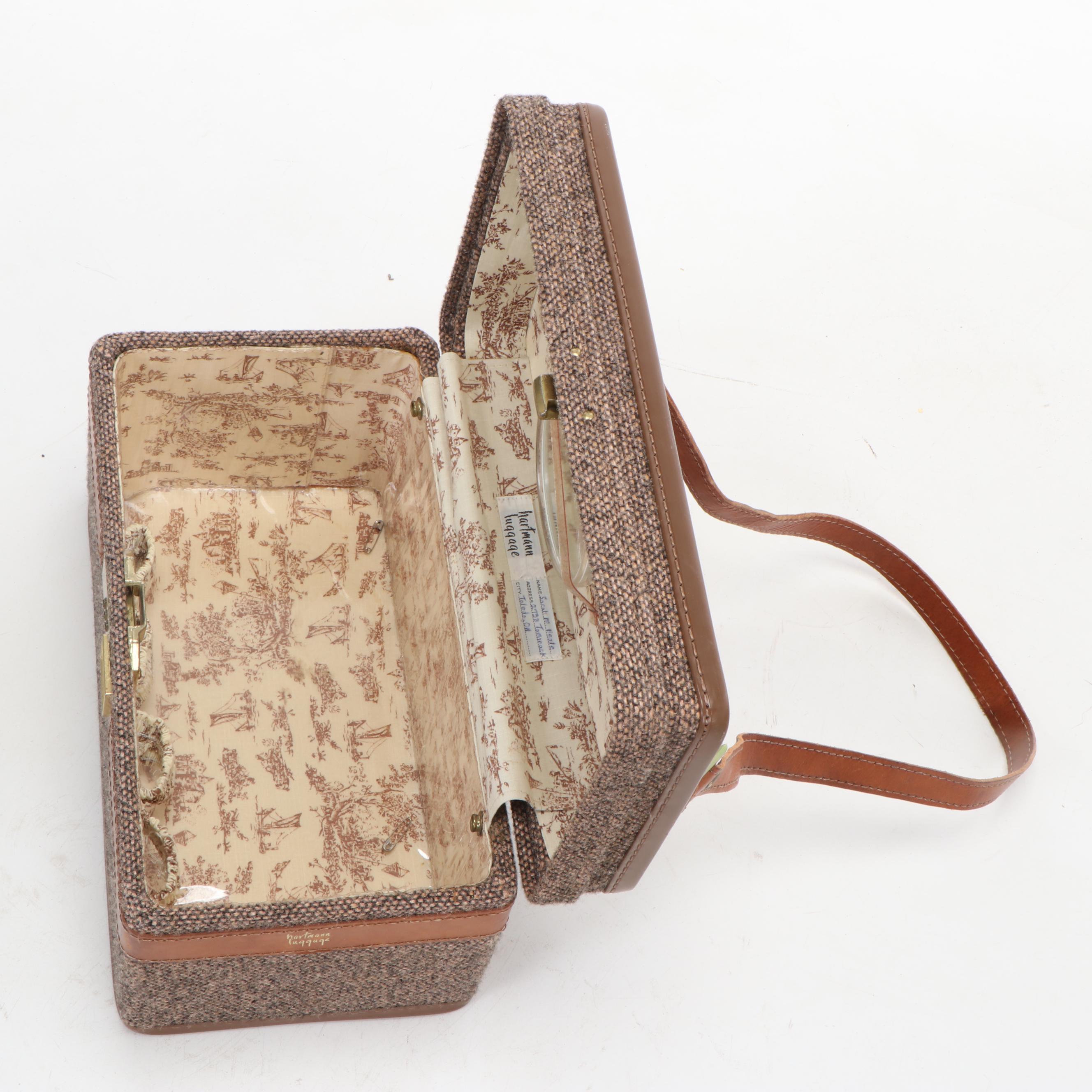 Hartmann Travel Tweed Messenger Bag and Locking Cosmetics Case