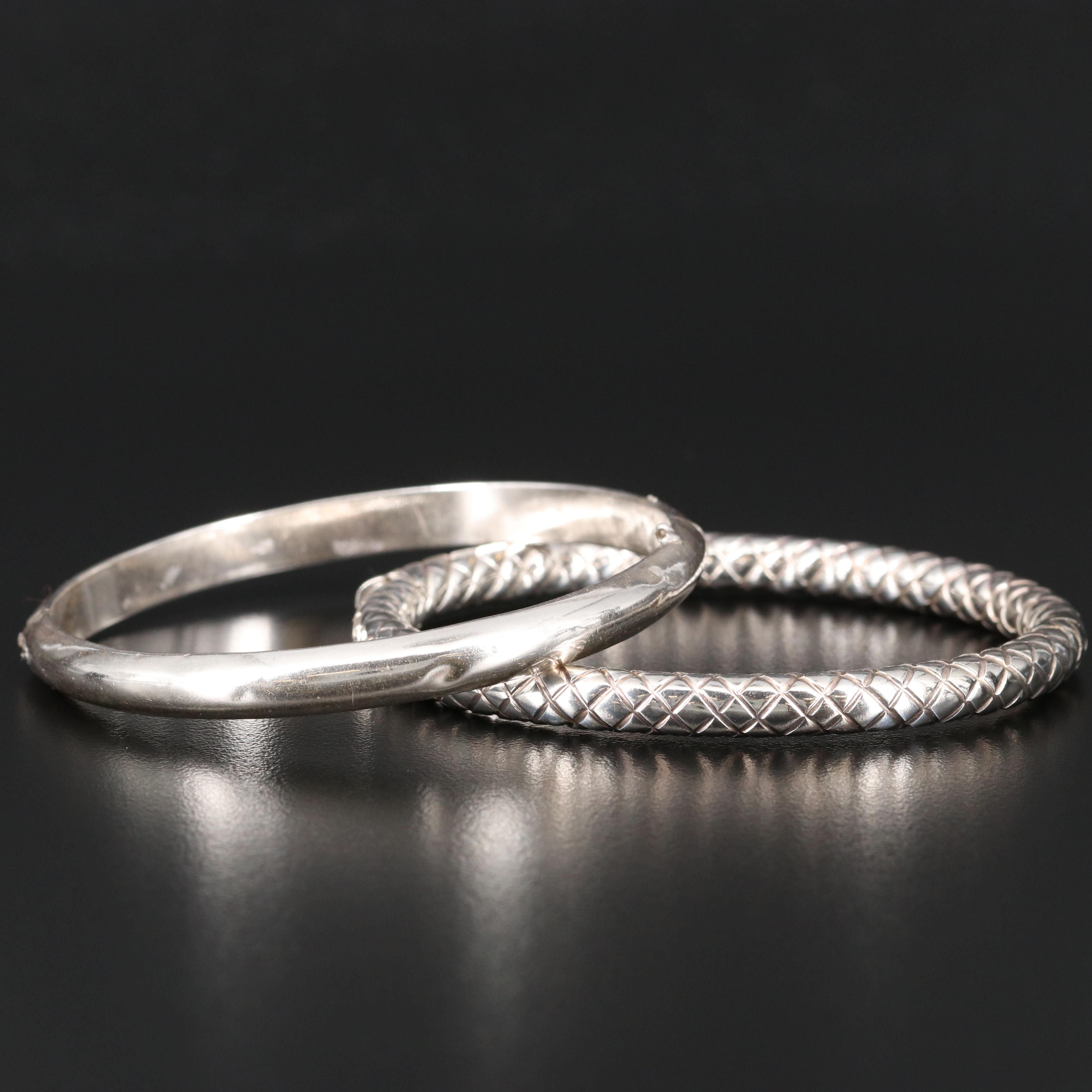 Sterling Silver Hinged Bangles