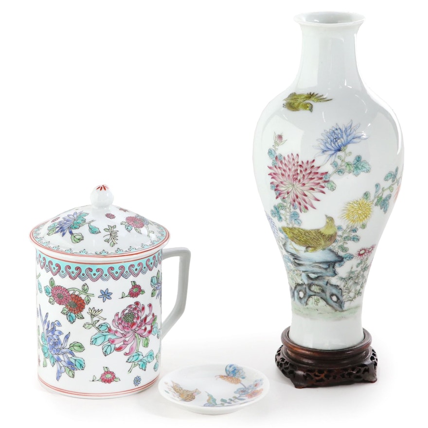Haviland Limoges Porcelain Trinket Dish, Chinese Porcelain Tea Cup, and More