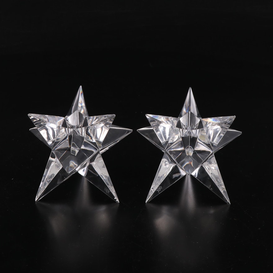 Rosenthal Glass Star Shaped Candle Holders