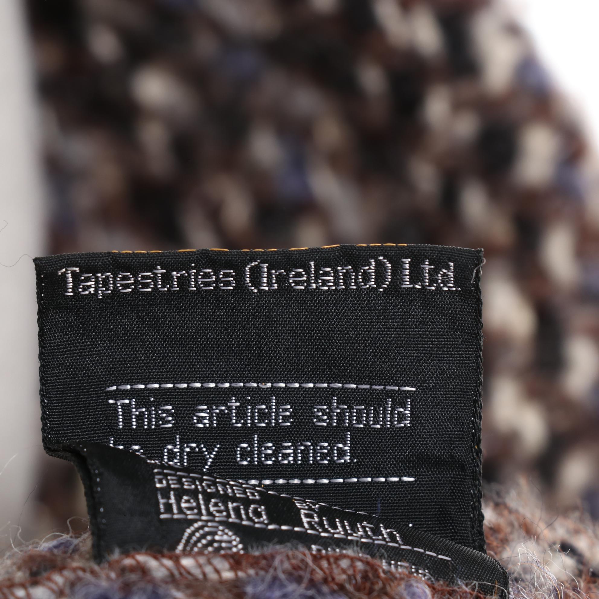 Irish Tapestries Ireland Wool Knit Fringed Poncho Shawl