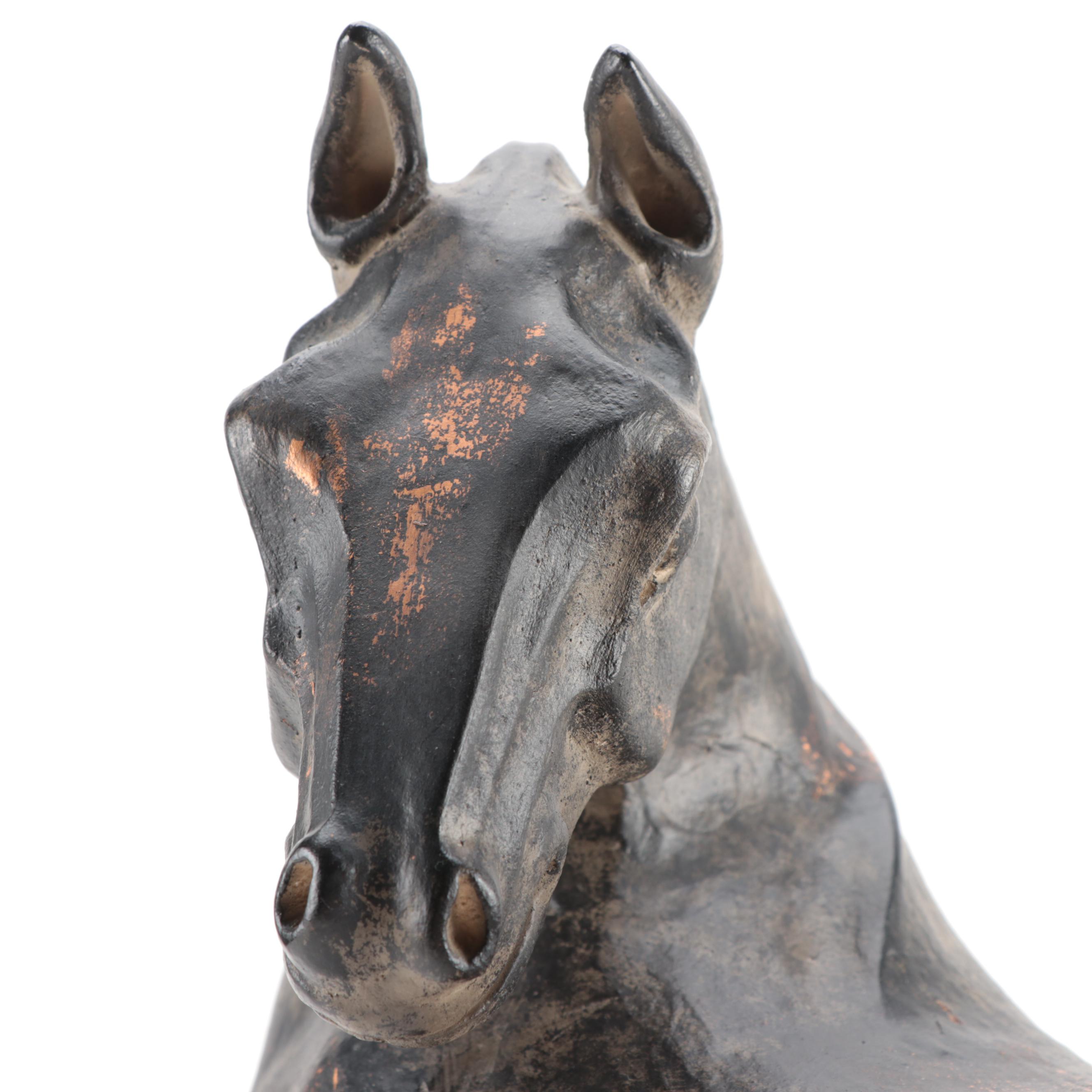 Chinese Style Patinated Ceramic Horse Figurine