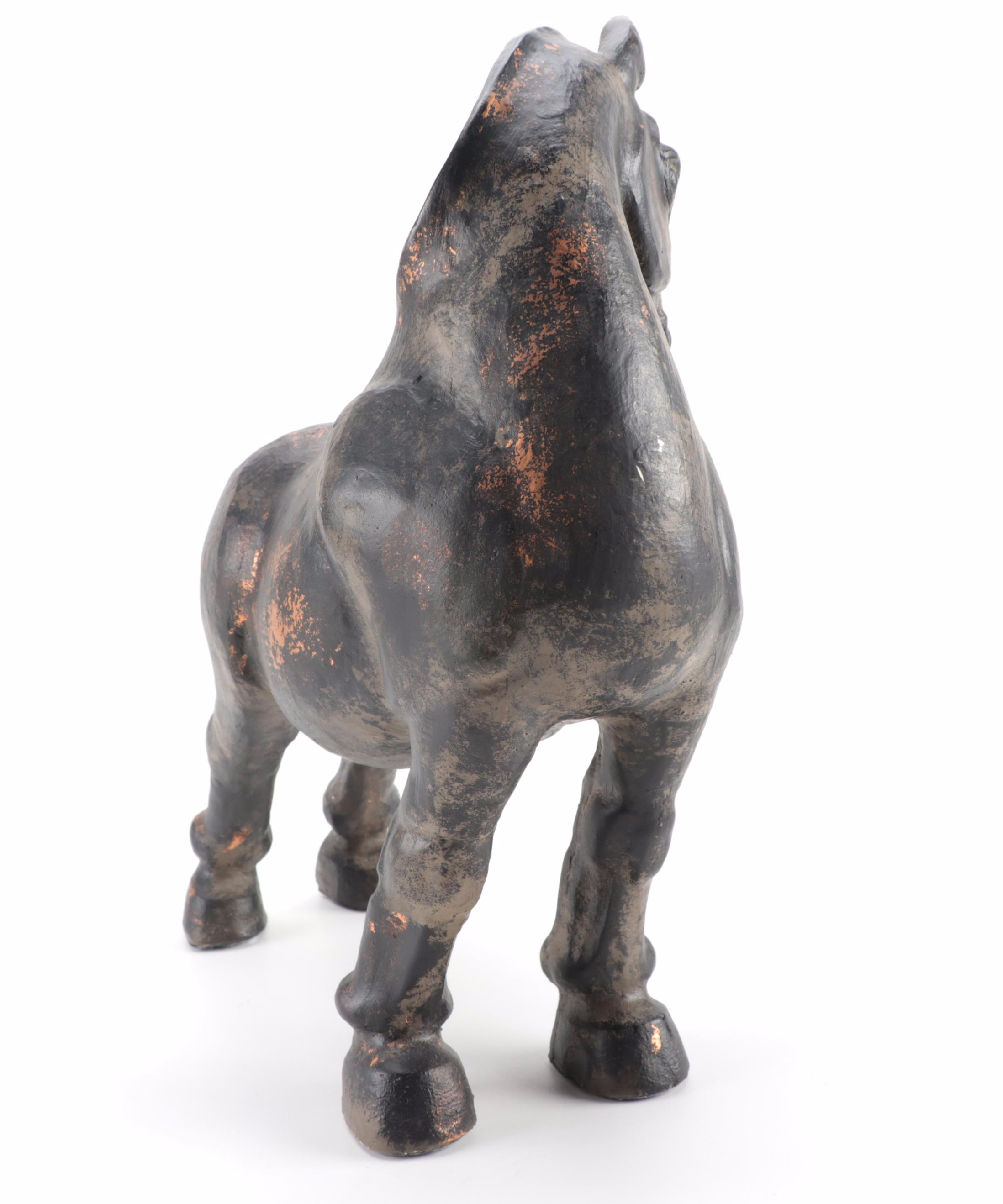 Chinese Style Patinated Ceramic Horse Figurine