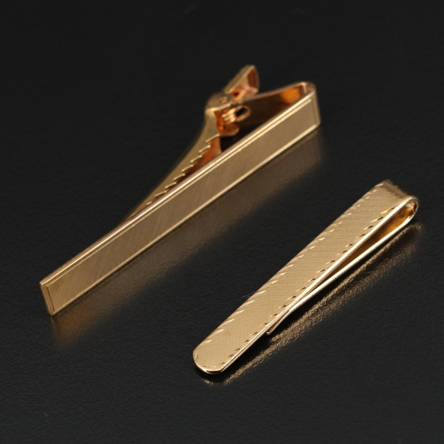 Gold Filled Tie Clip and Satin Finish Tie Clip