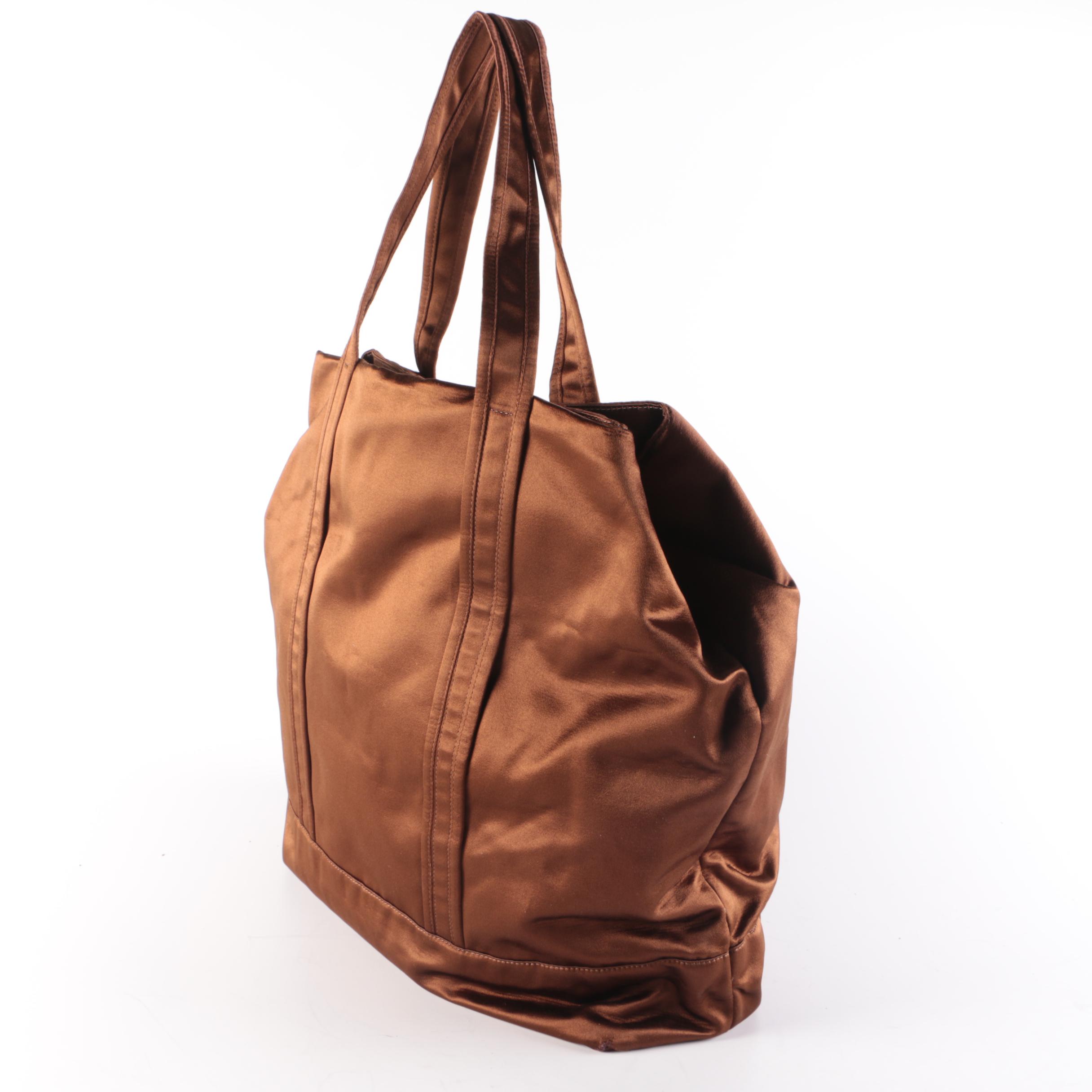 Prada Brown Fabric Large Tote Bag