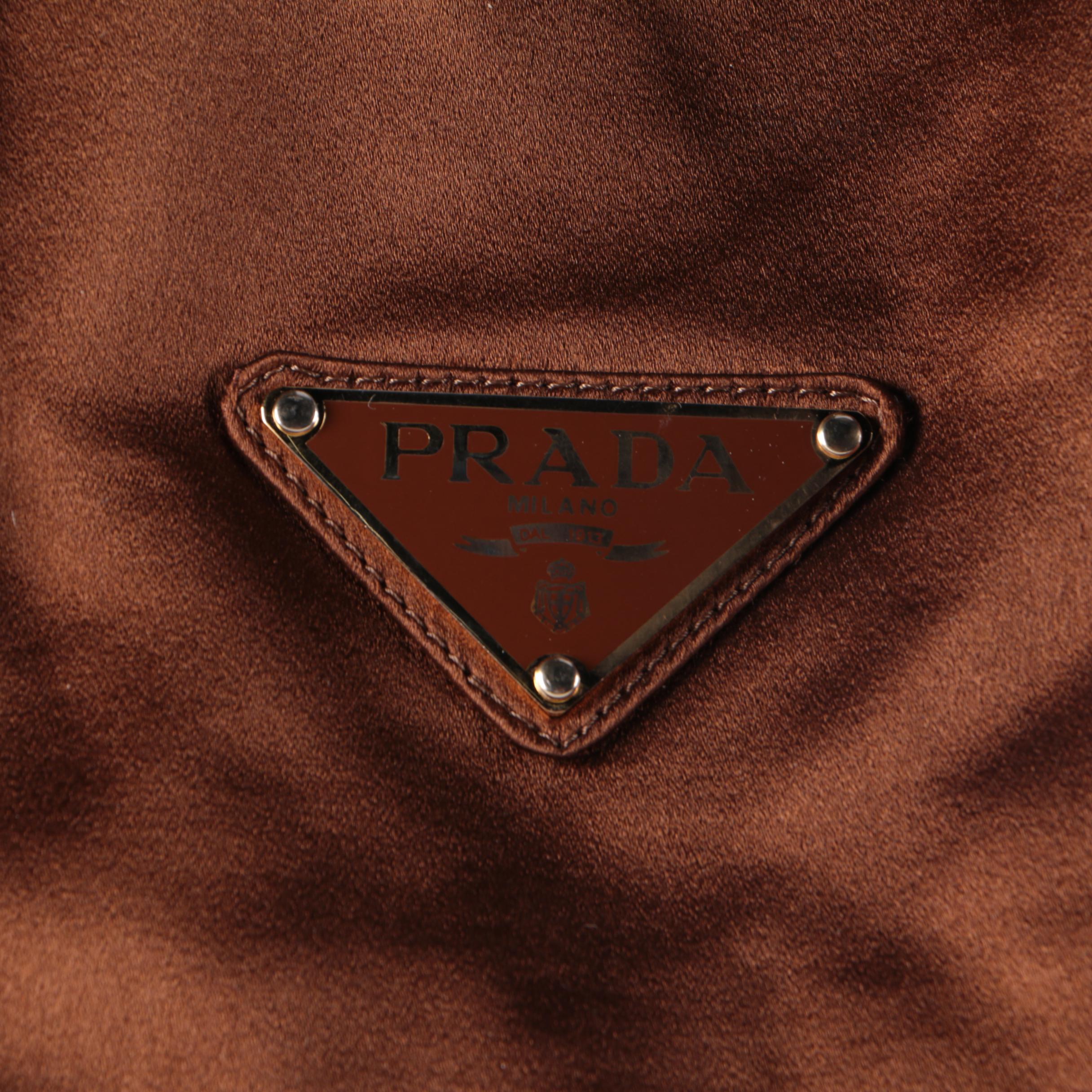 Prada Brown Fabric Large Tote Bag