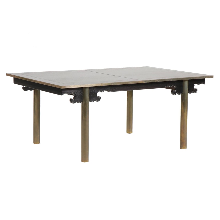 Chinese Style Walnut and Lacquered Wood Dining Table