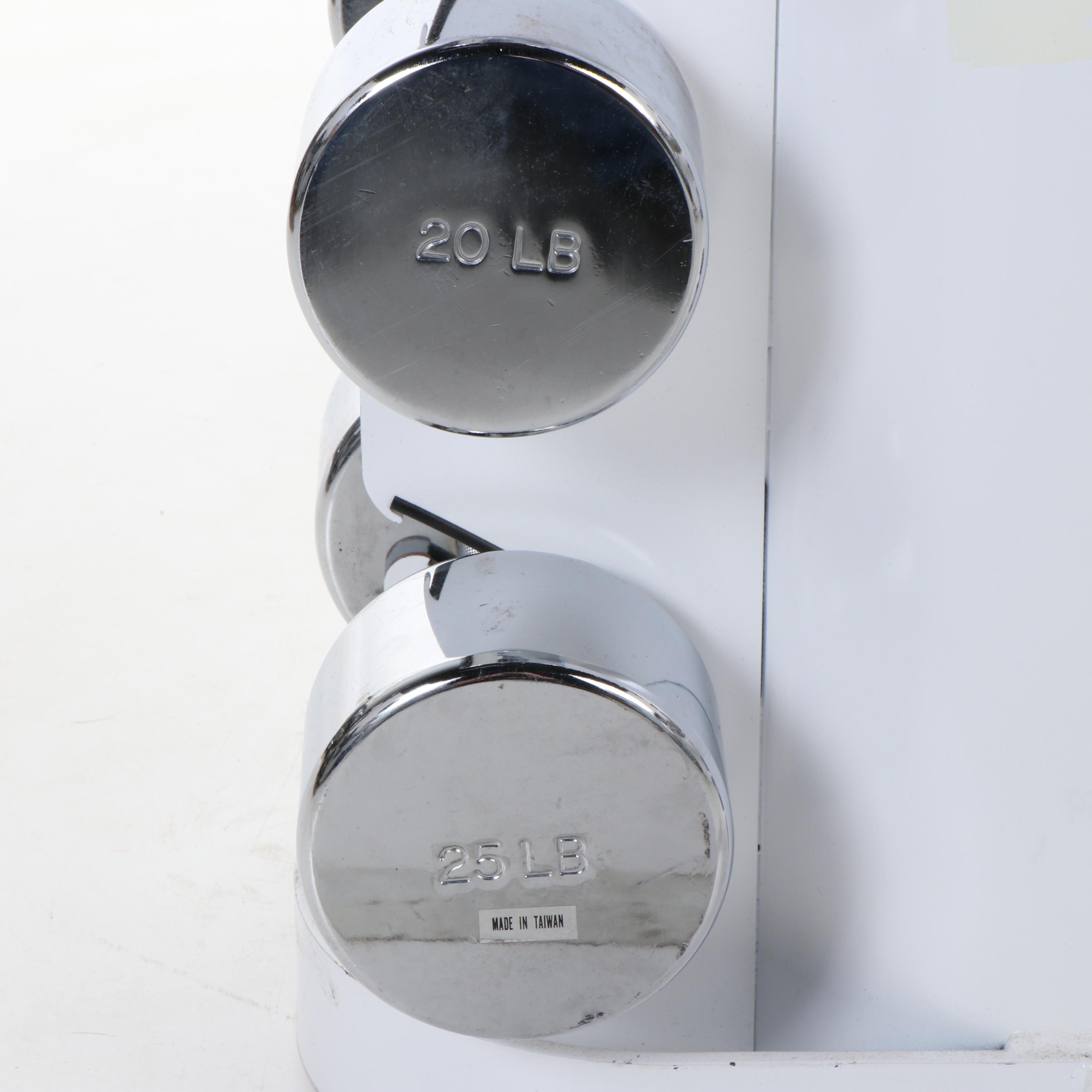 Set of Vectra Exercise Weights with Rack