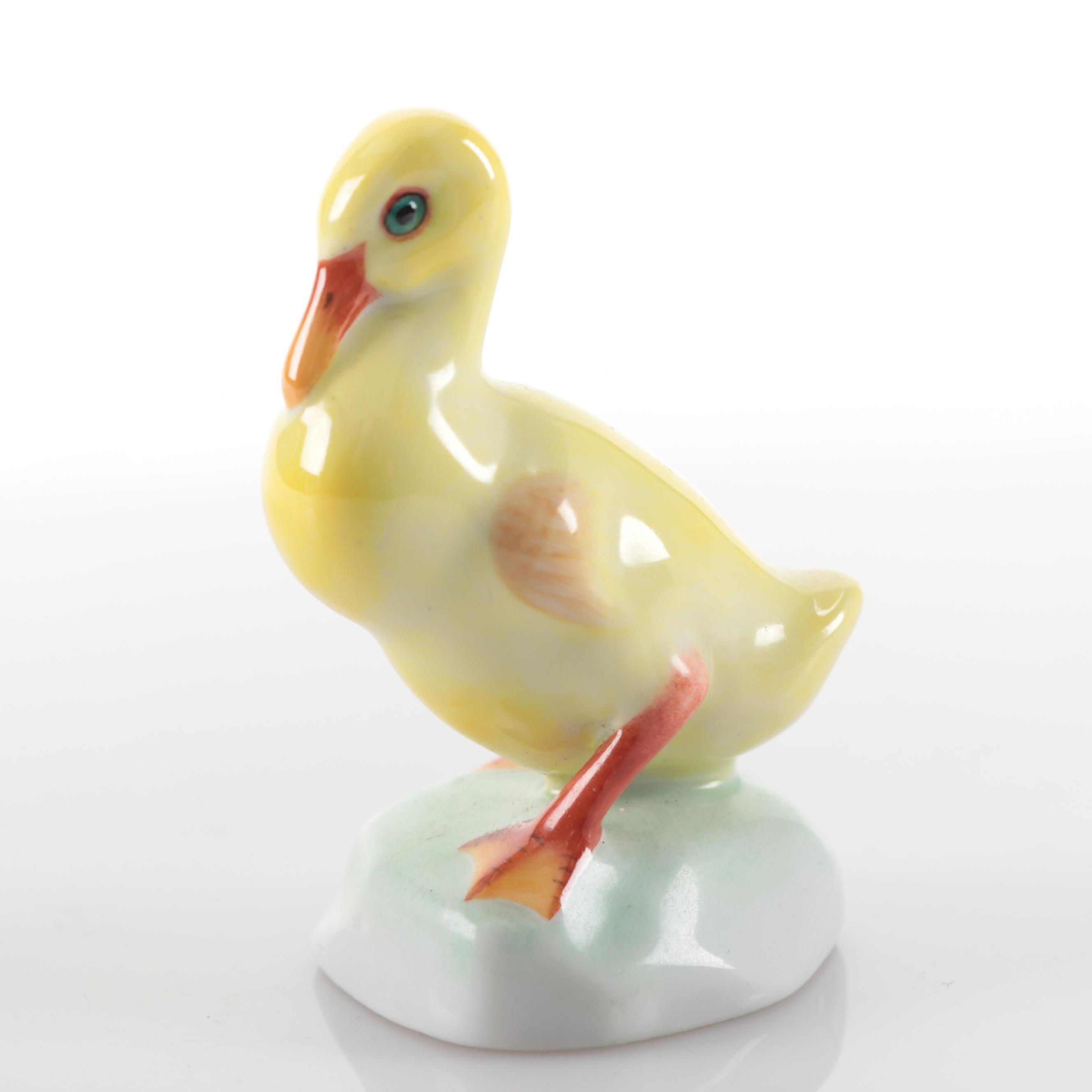 Herend Natural "Small Duck" Porcelain Figurine
