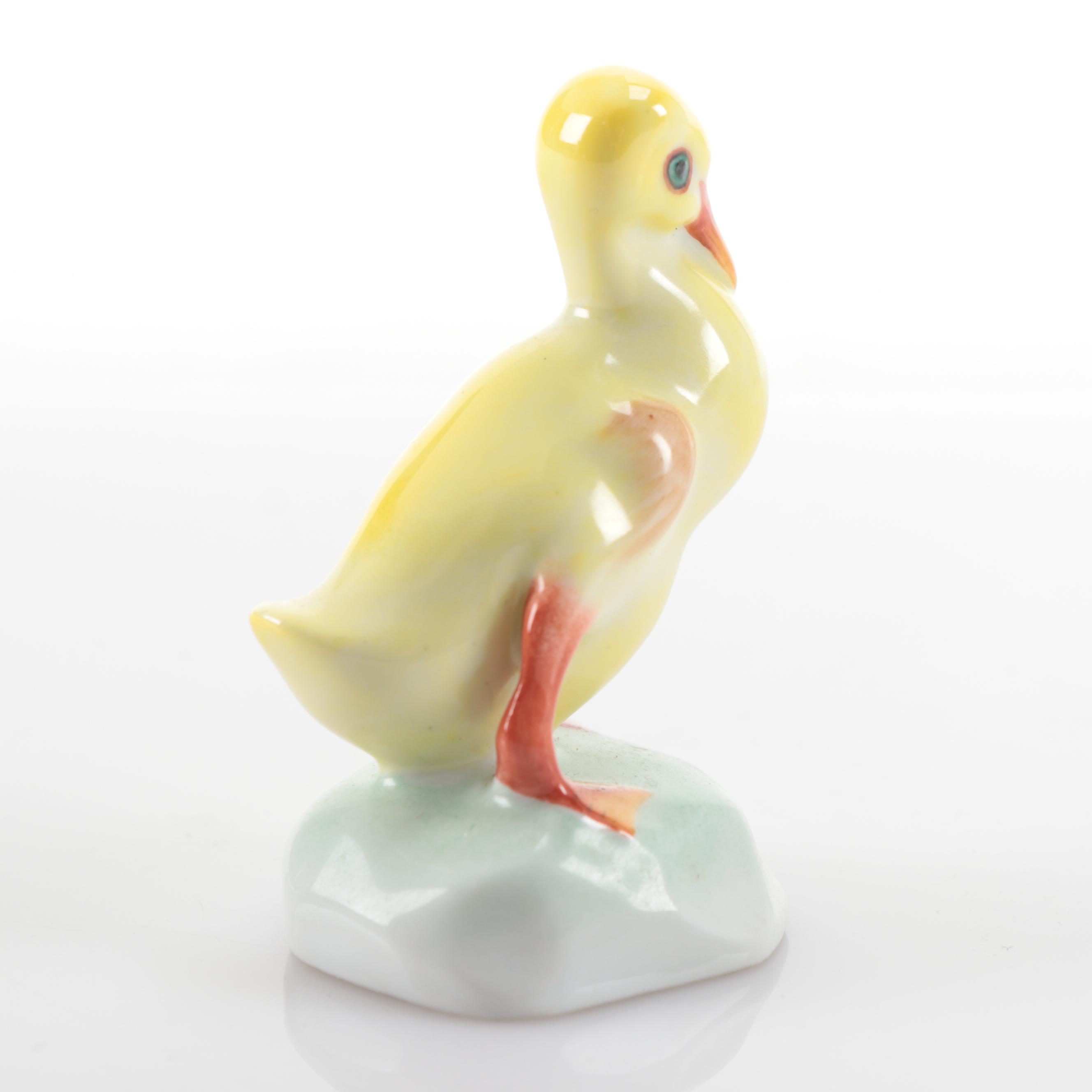 Herend Natural "Small Duck" Porcelain Figurine