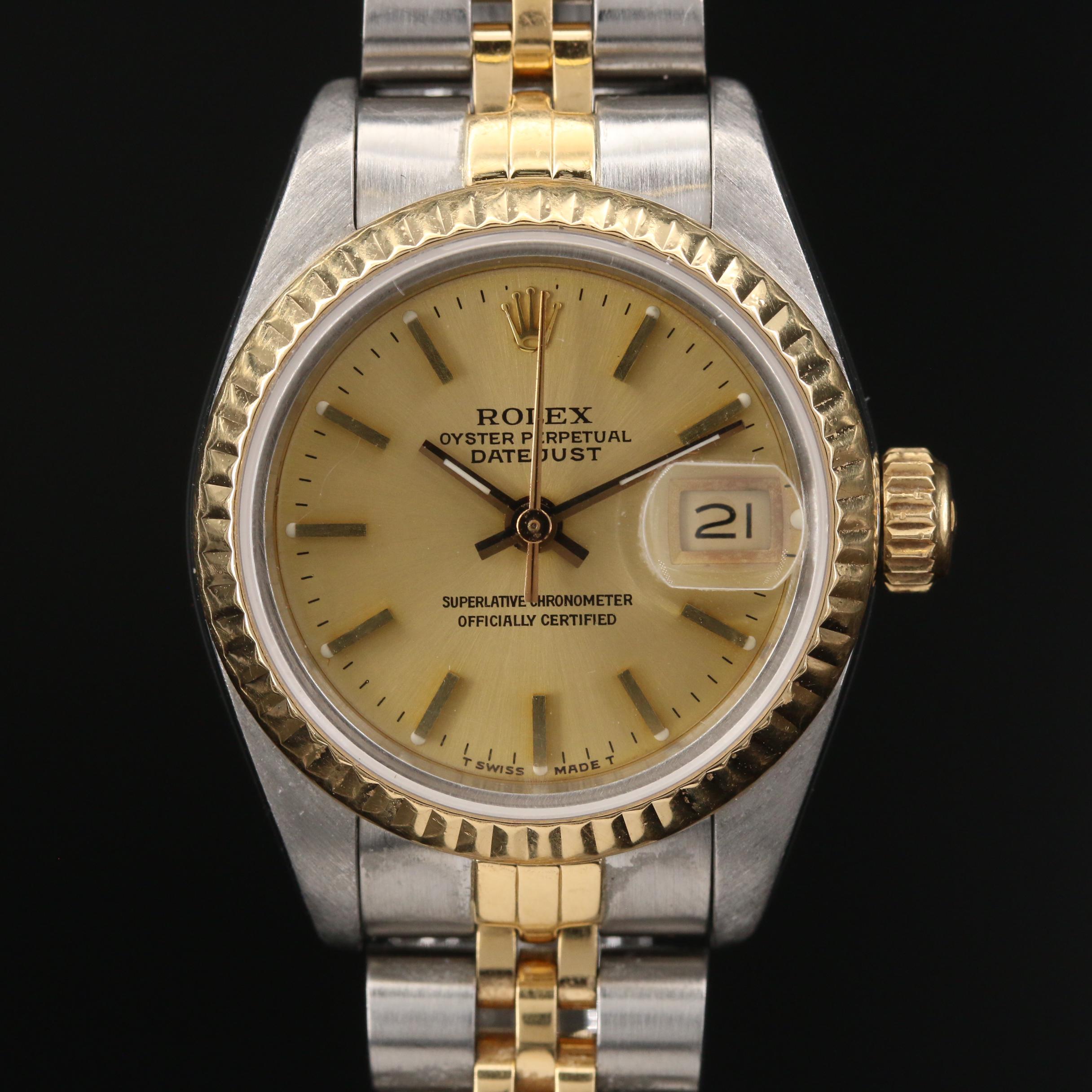 1990 Rolex Datejust 18K and Stainless Steel Automatic Watch