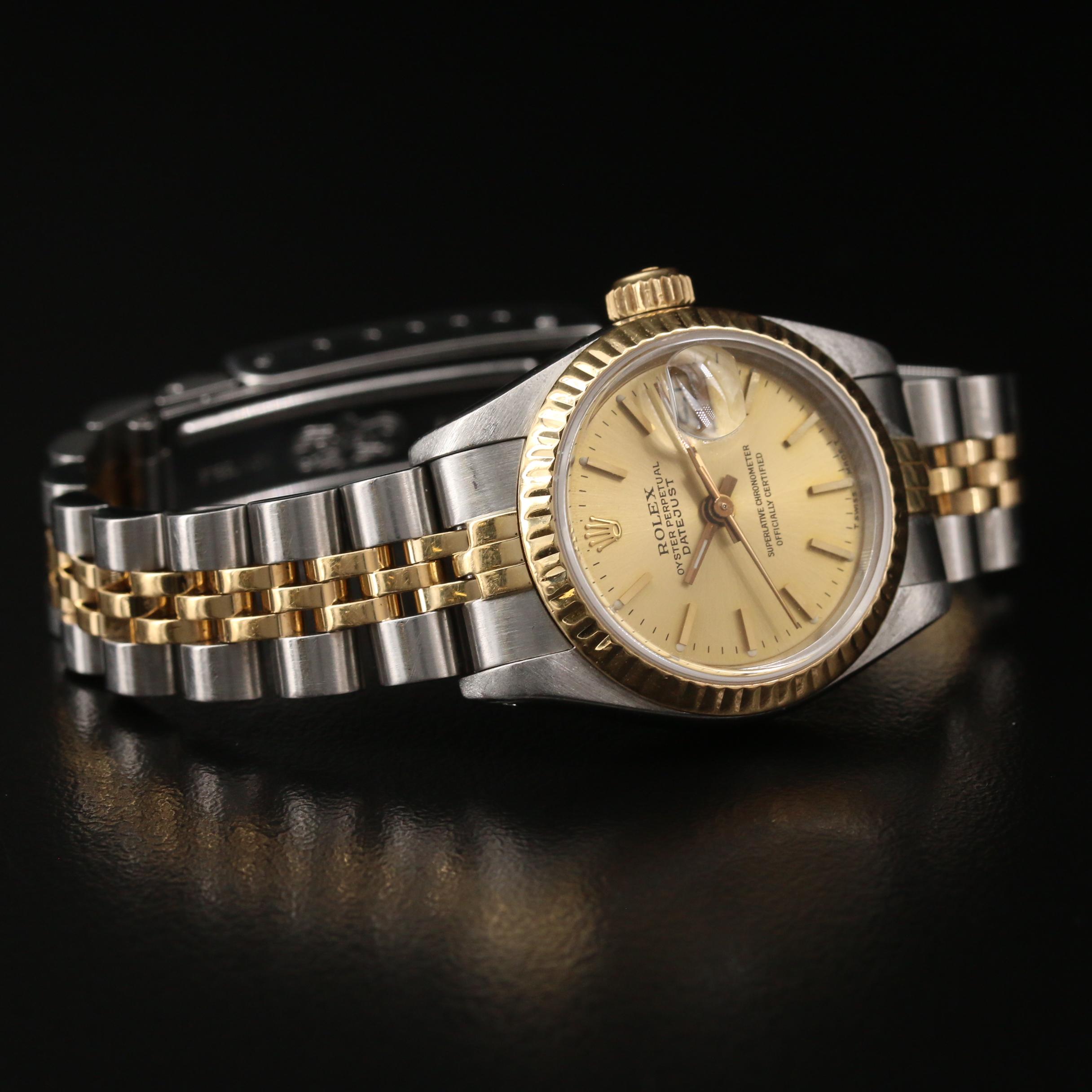 1990 Rolex Datejust 18K and Stainless Steel Automatic Watch