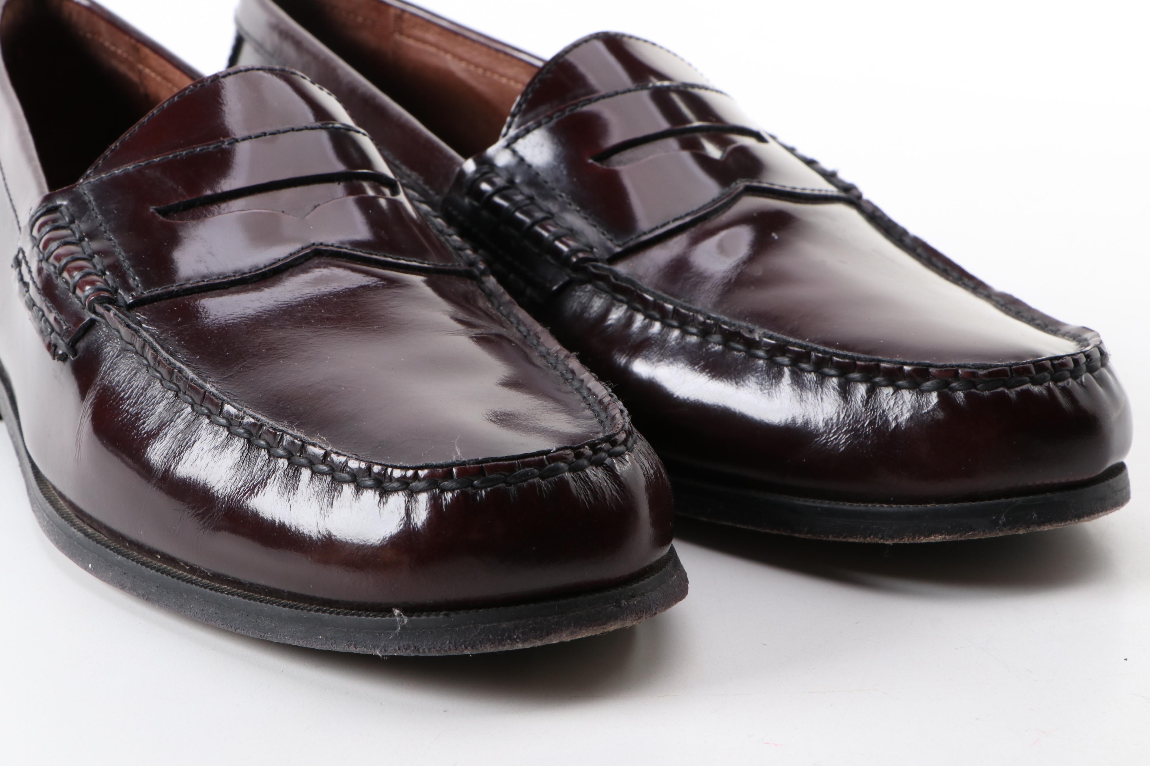 Johnston & Murphy Pannell Burgundy Leather Penny-Loafers