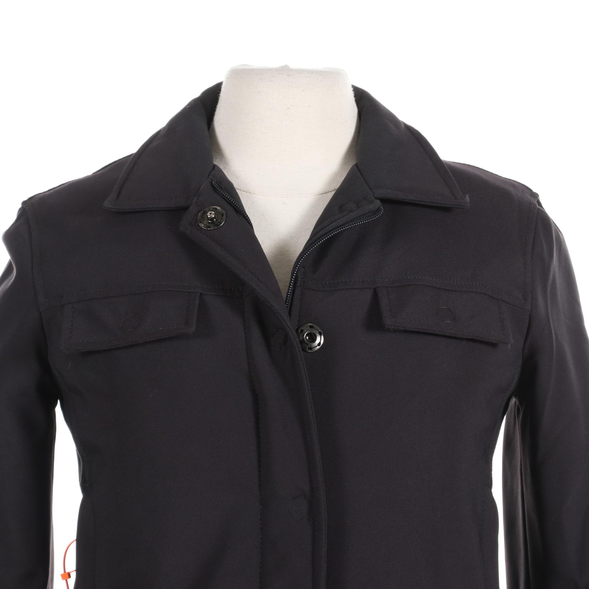 Prada Linea Rossa Black Nylon and Fur Jacket