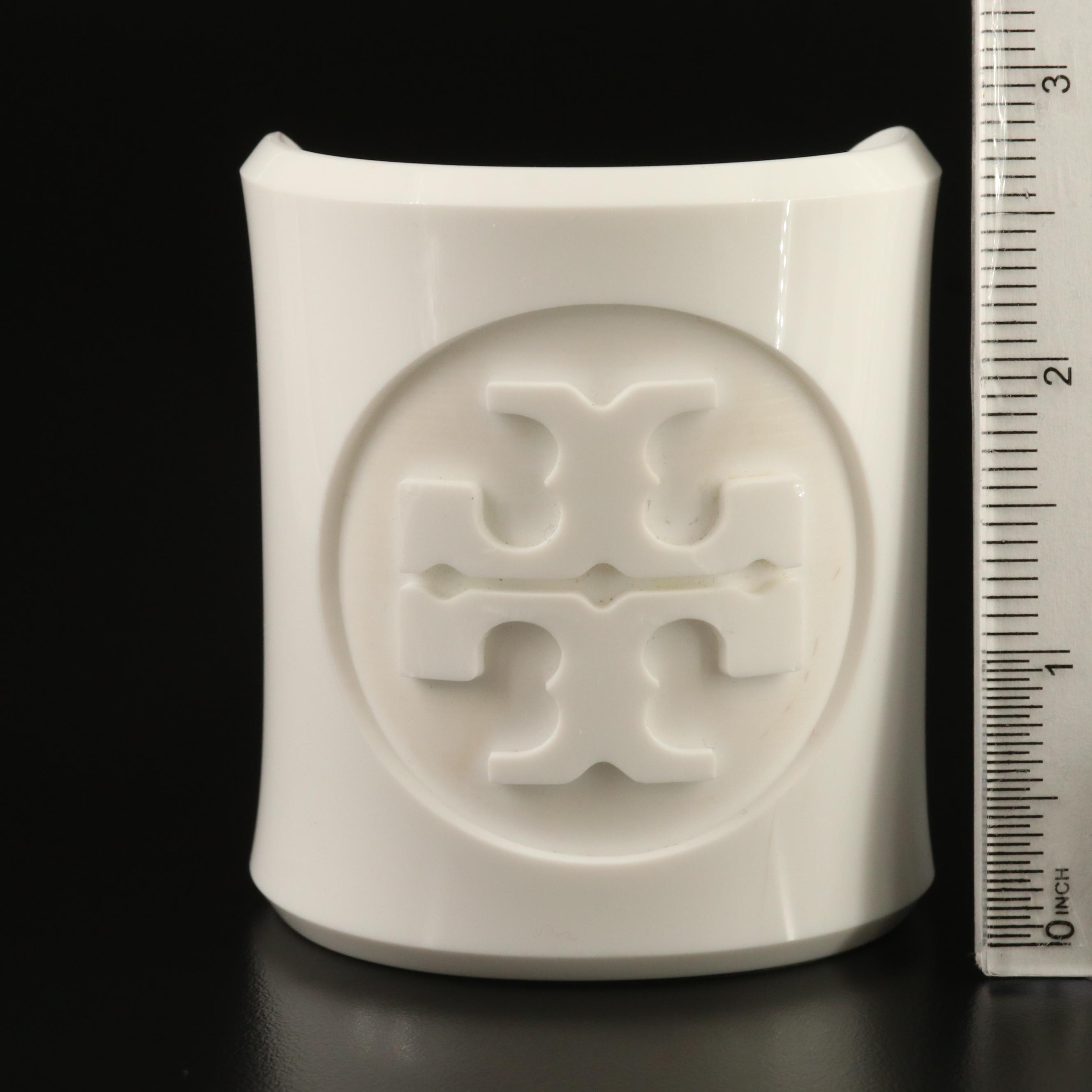 Tory Burch White Lucite Cuff