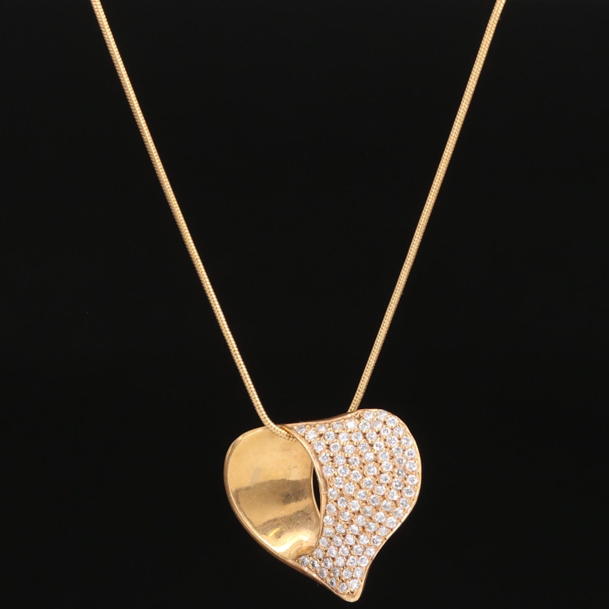 14K Pavé Diamond Pendant Necklace