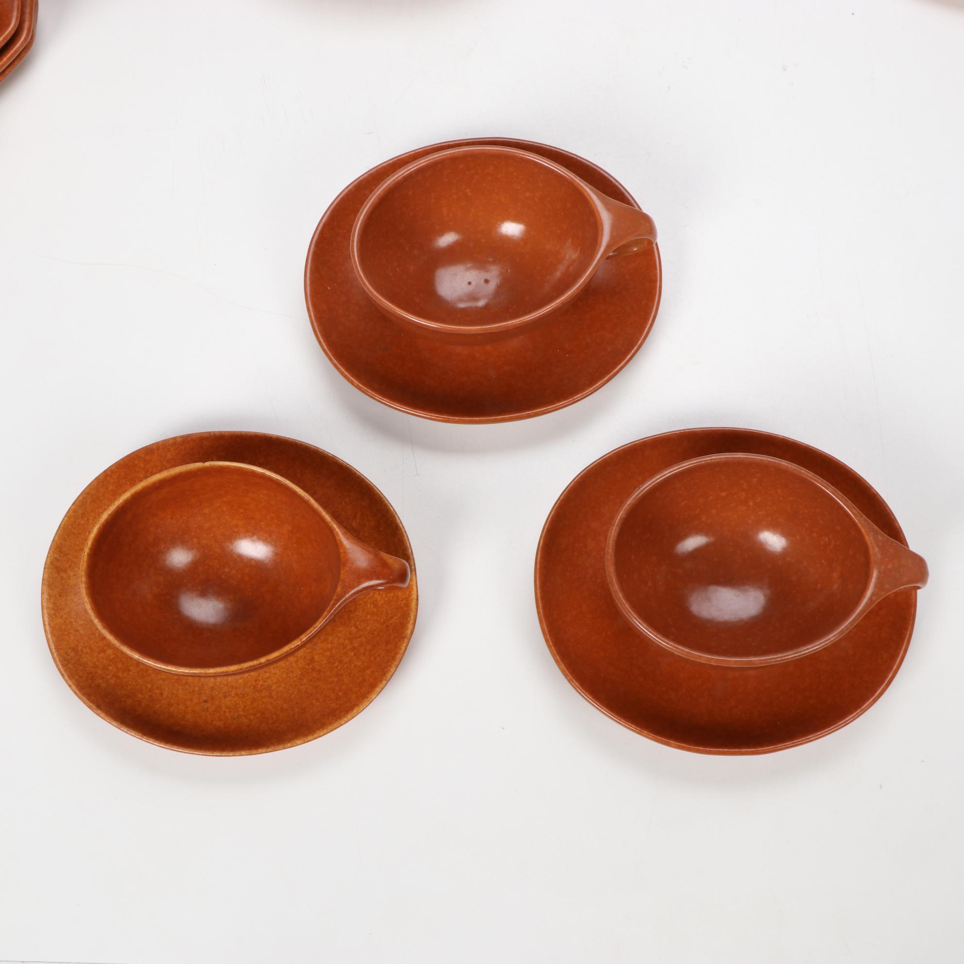 Roseville Pottery "Raymor Terra Cotta" Dinnerware, Mid-20th Century