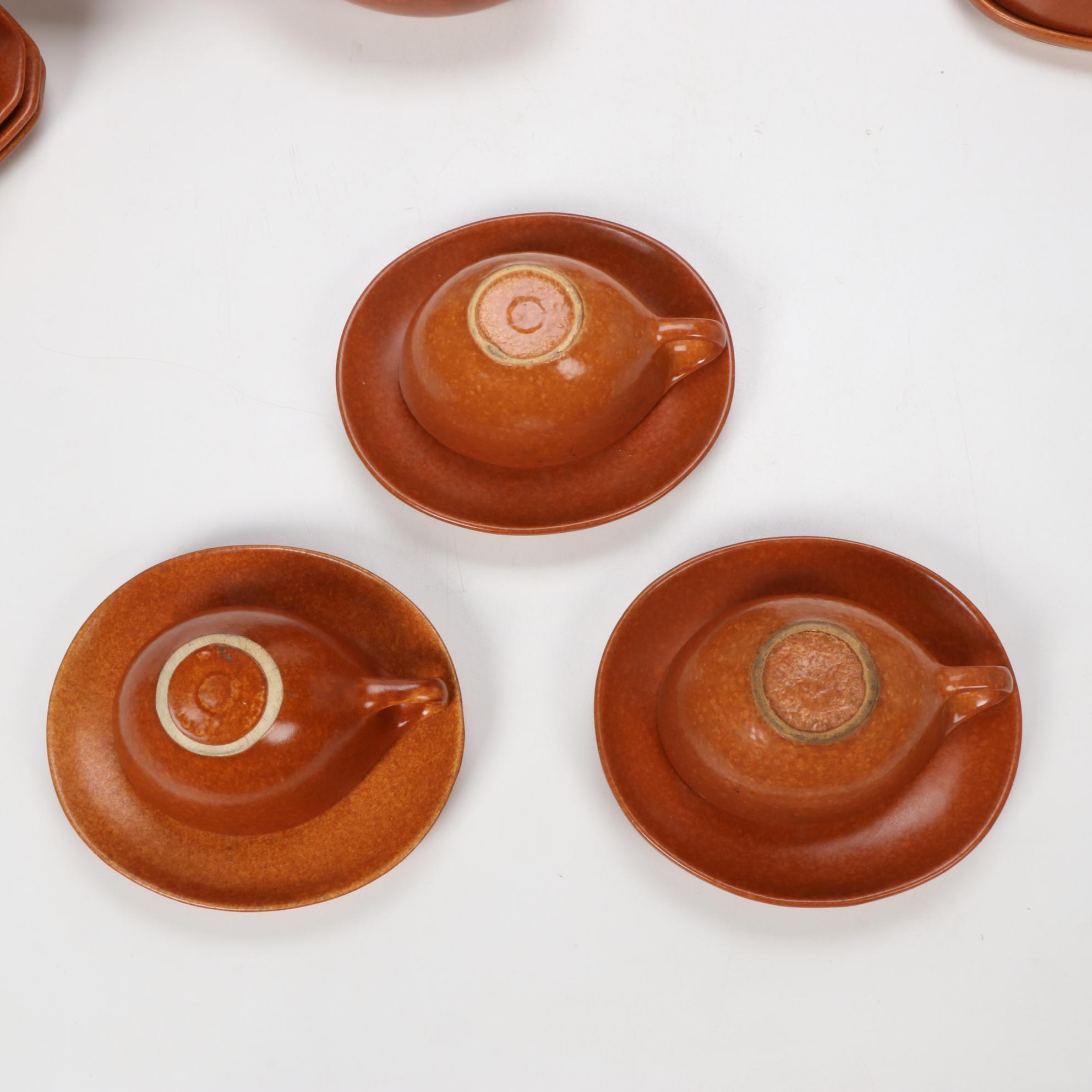 Roseville Pottery "Raymor Terra Cotta" Dinnerware, Mid-20th Century