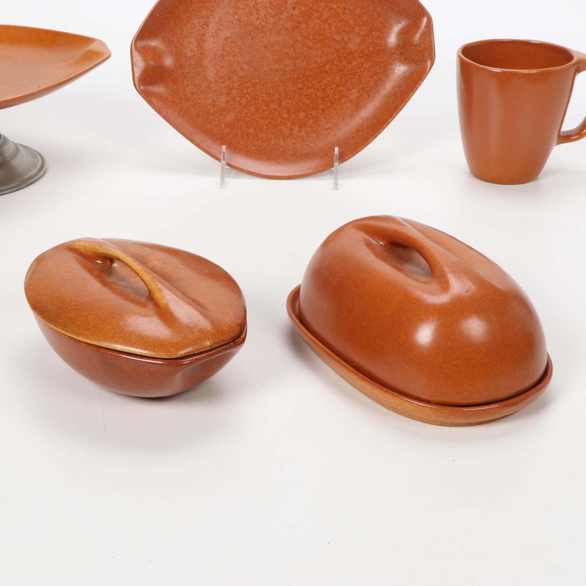 Roseville Pottery "Raymor Terra Cotta" Dinnerware, Mid-20th Century