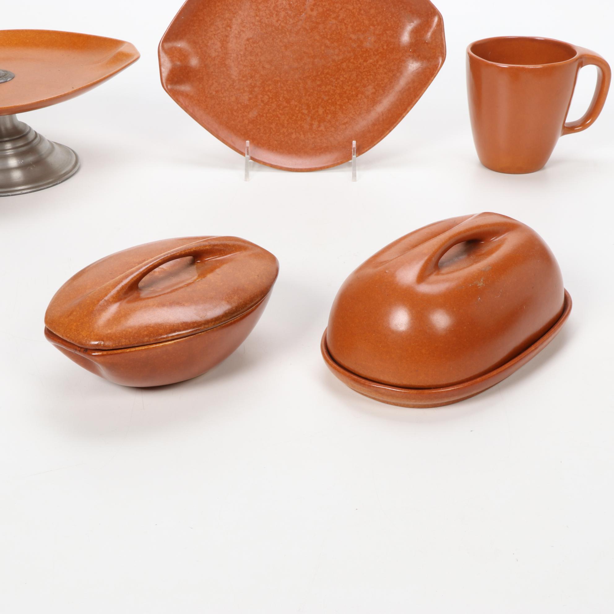 Roseville Pottery "Raymor Terra Cotta" Dinnerware, Mid-20th Century