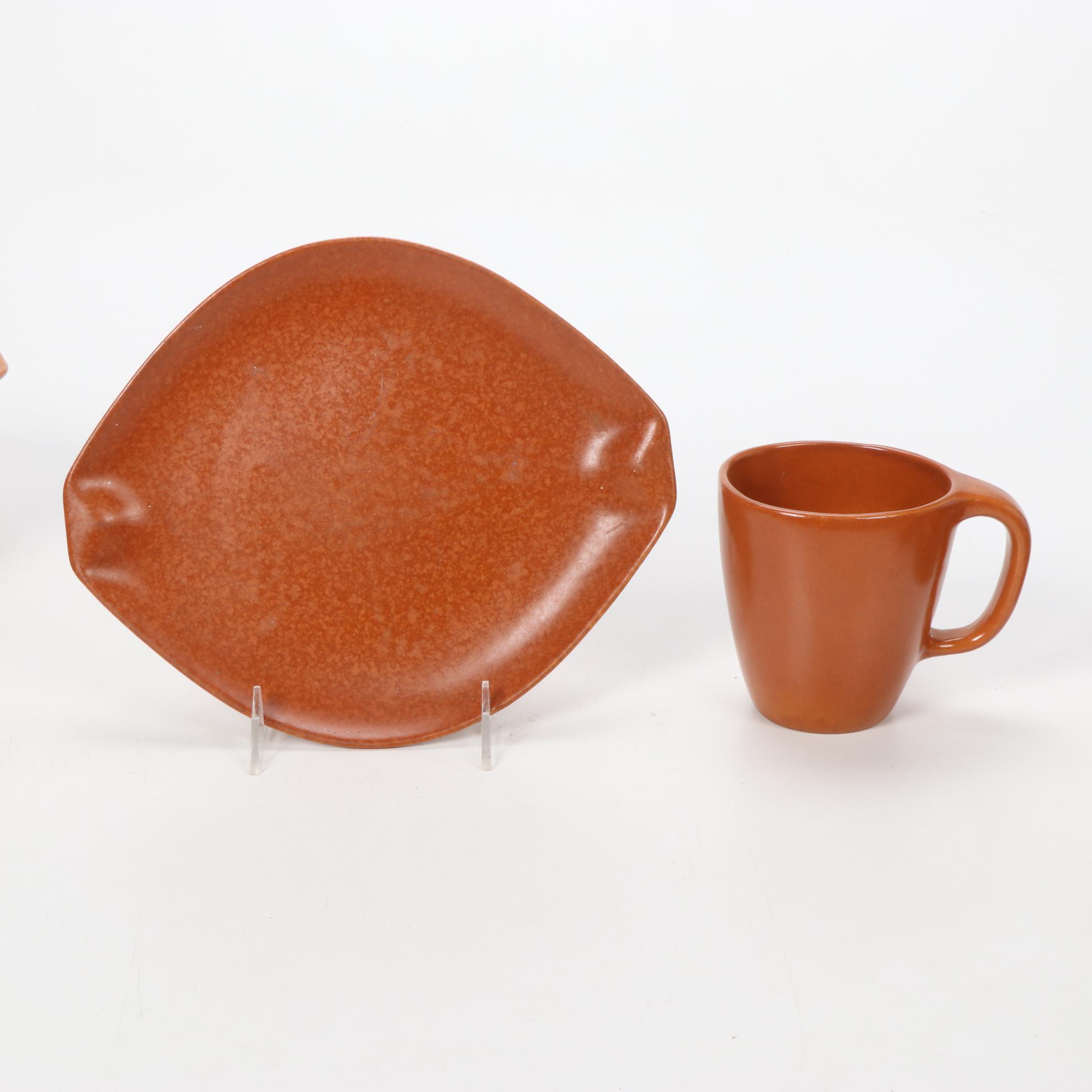 Roseville Pottery "Raymor Terra Cotta" Dinnerware, Mid-20th Century