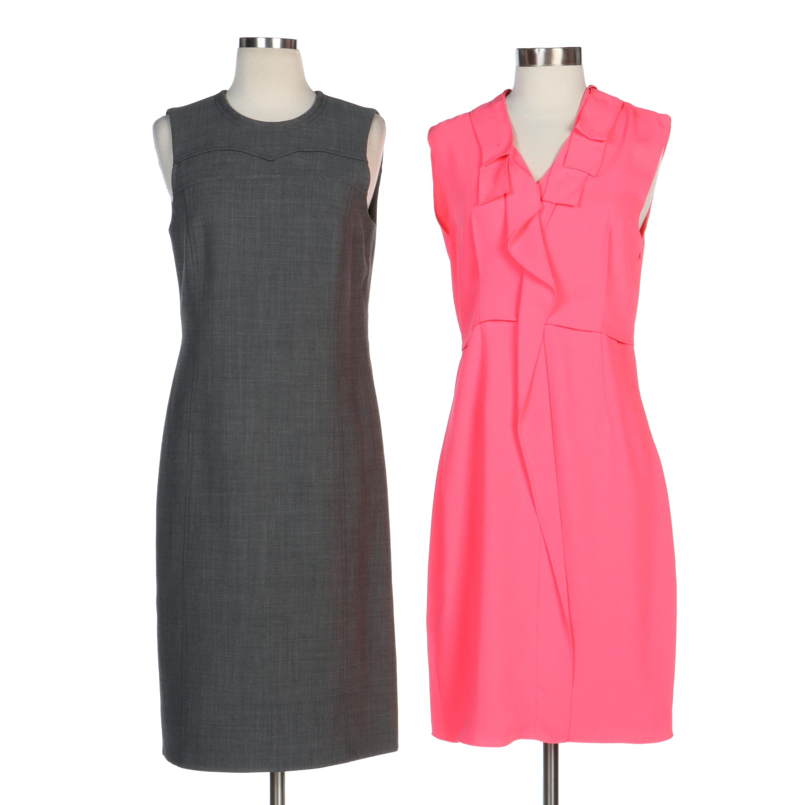 Tory Burch Grey Wool Blend Sleeveless Dress and Tahari Lilly Sleeveless Dress