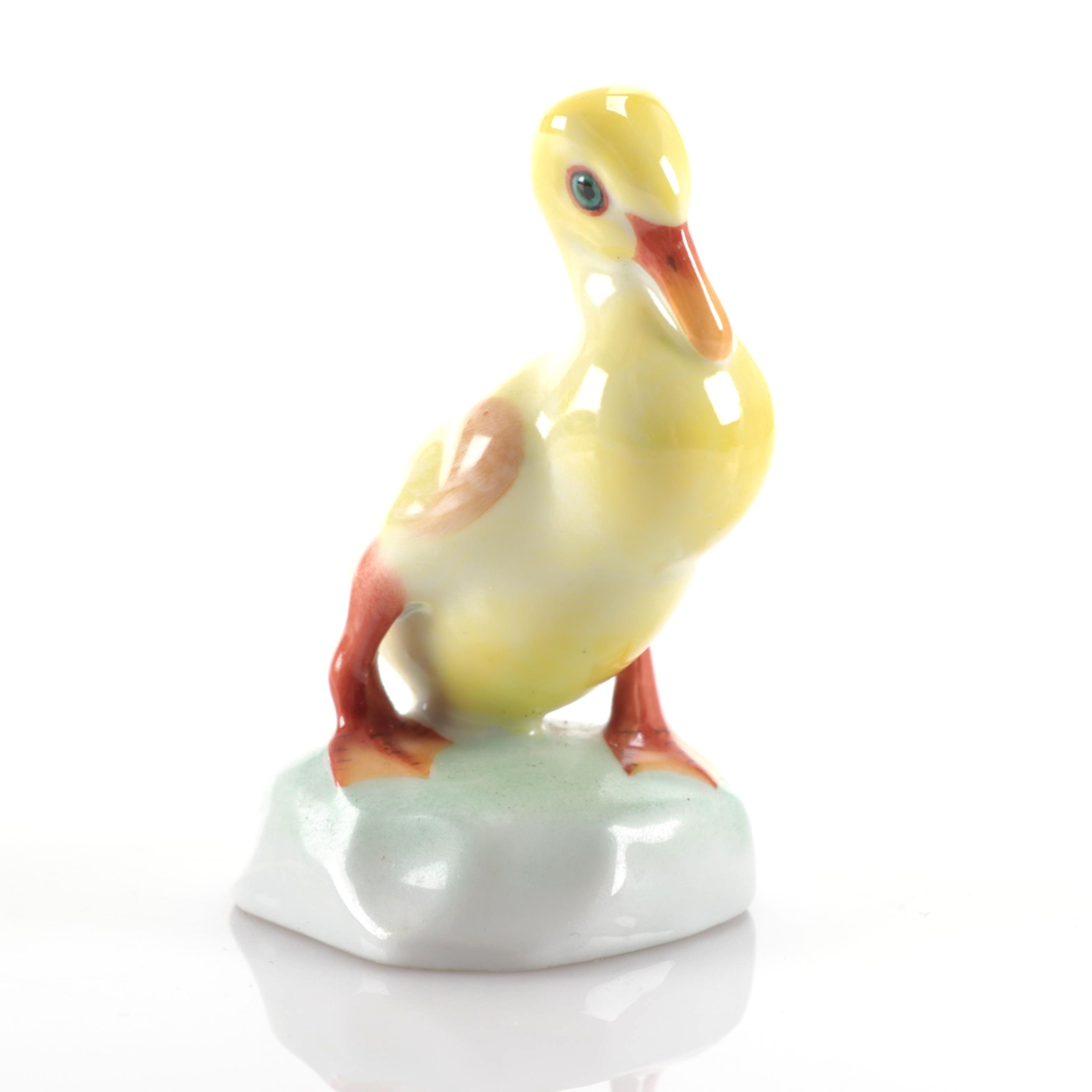 Herend Natural "Small Duck" Porcelain Figurine