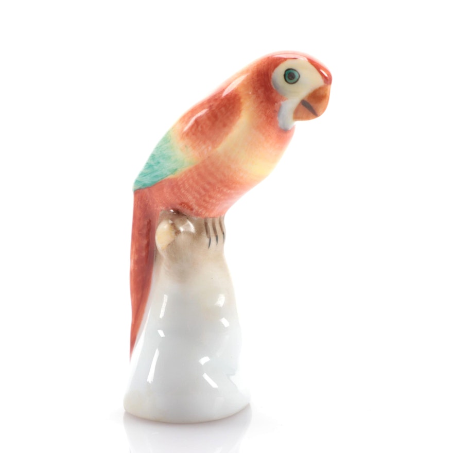 Herend Natural "Parrot" Porcelain Figurine