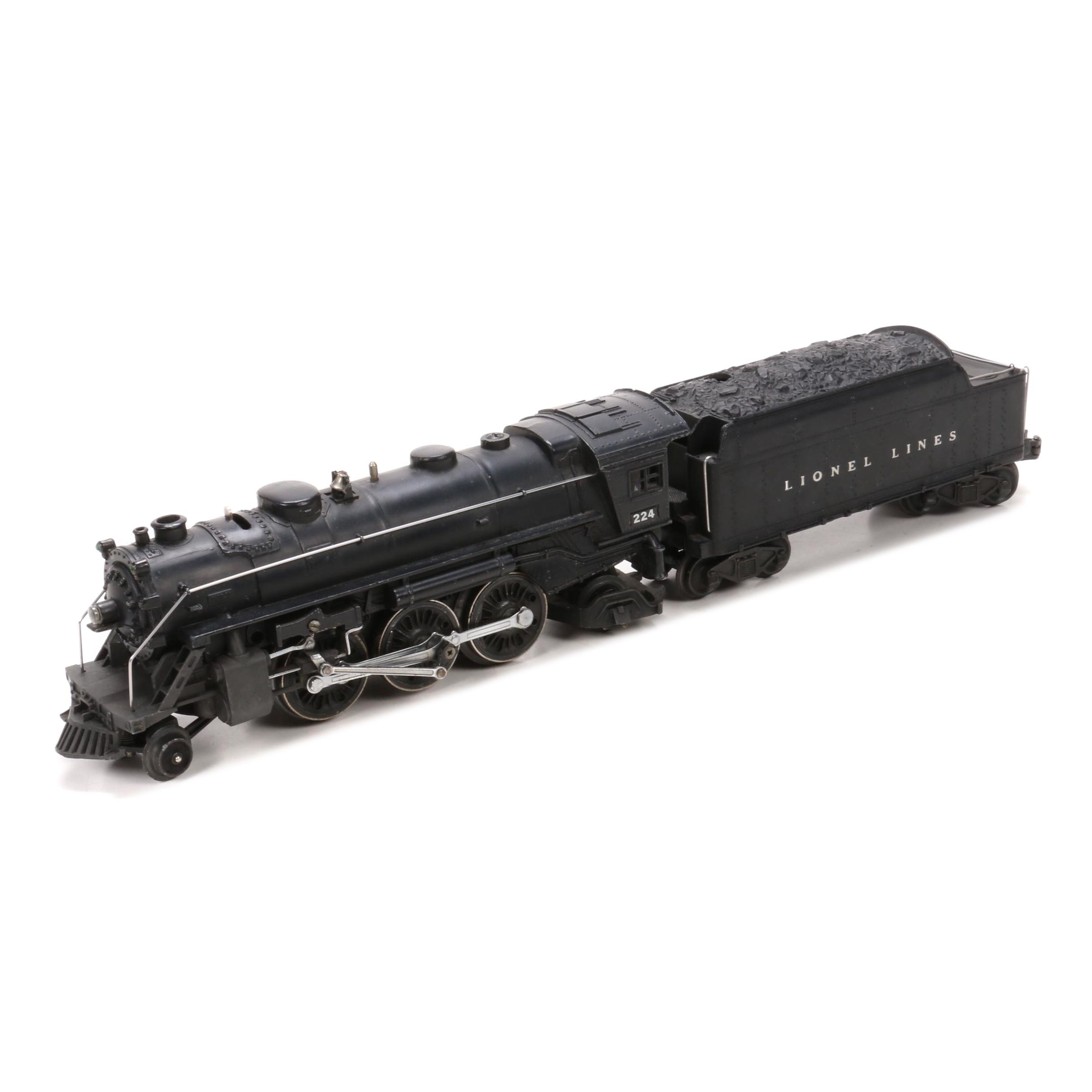 Lionel O Scale 224 Steam Locomotive with 2466WX Tender, Mid 20th Century