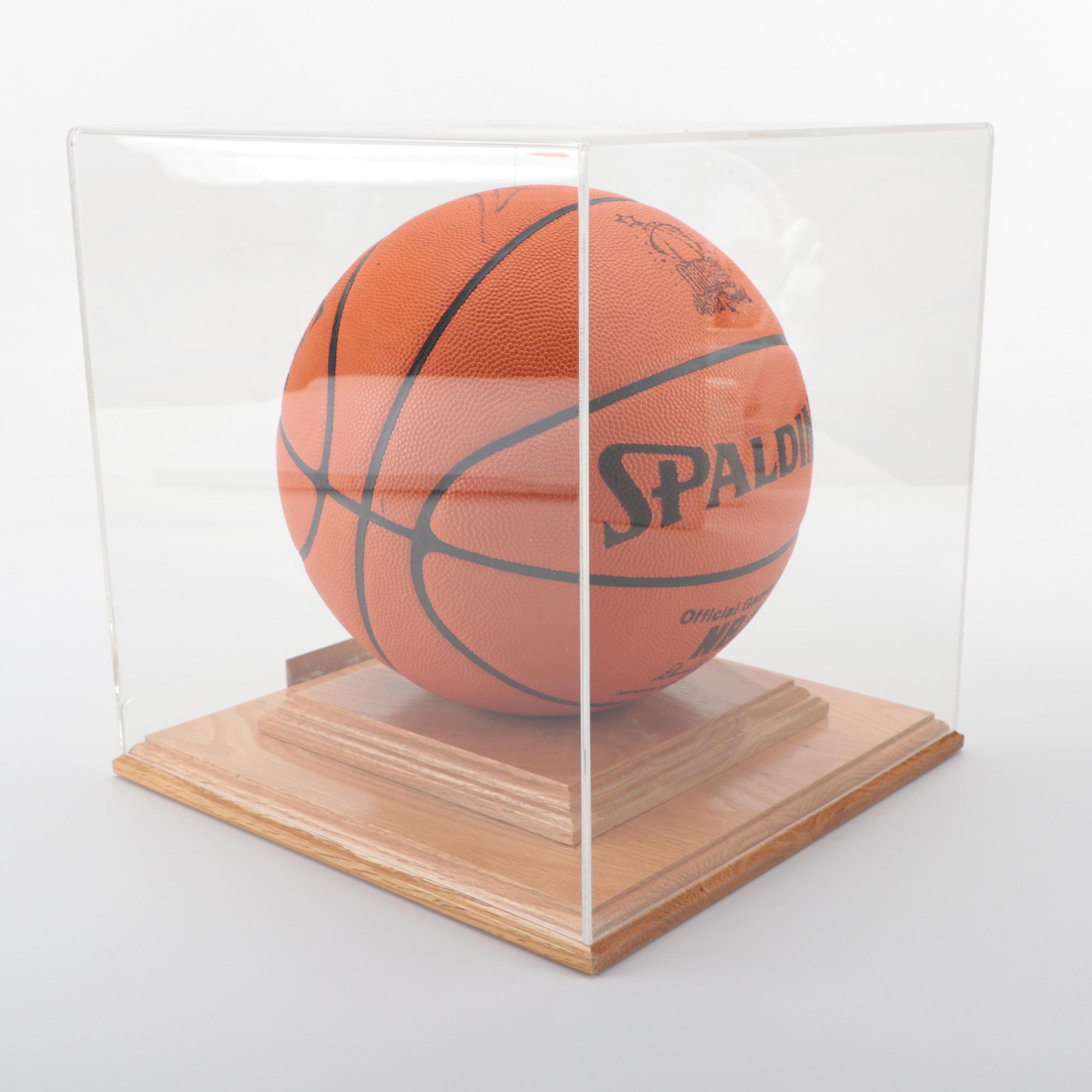 Michael Jordan Signed Spalding NBA Basketball in Presentation Case